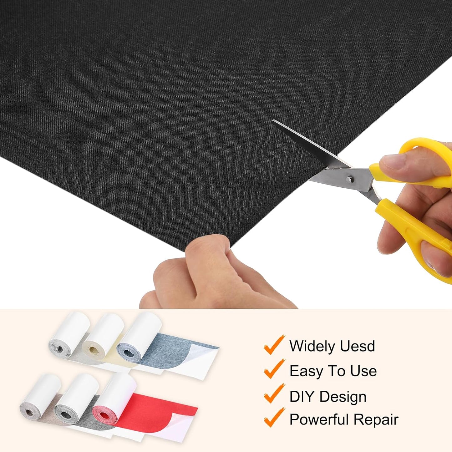 Repair Patches Repair Tape Self-Adhesive DIY Repair Patch Linen Gear Patch for Sofa, Furniture, Chair, Clothing,Tents,3x60 Inch,Light Coffee