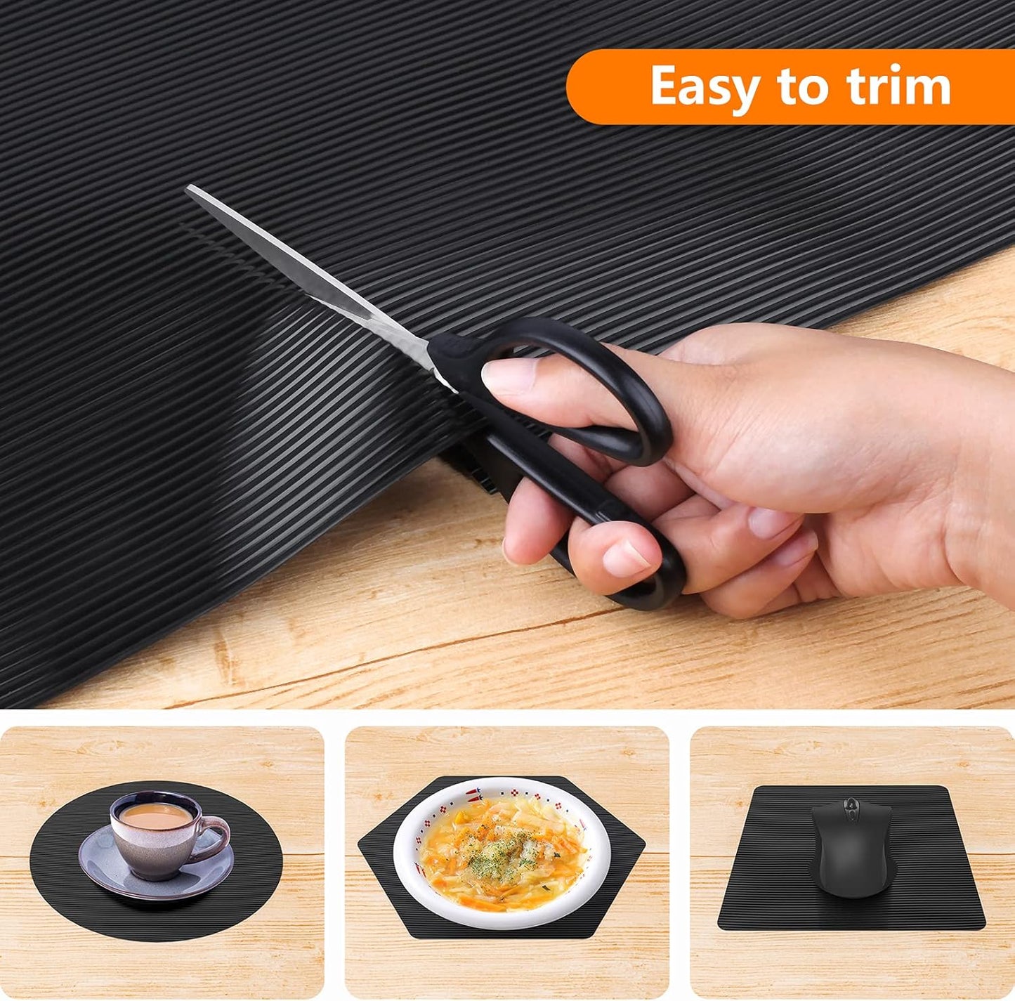 Shelf Liners for Kitchen Cabinets Non Adhesive Drawer Liner EVA Material Cupboard Mat Waterproof Refrigerator Mats Washable Fridge Liner for Cupboard and Desks Black Shelf Liner 11.8 x 236.2 Inches