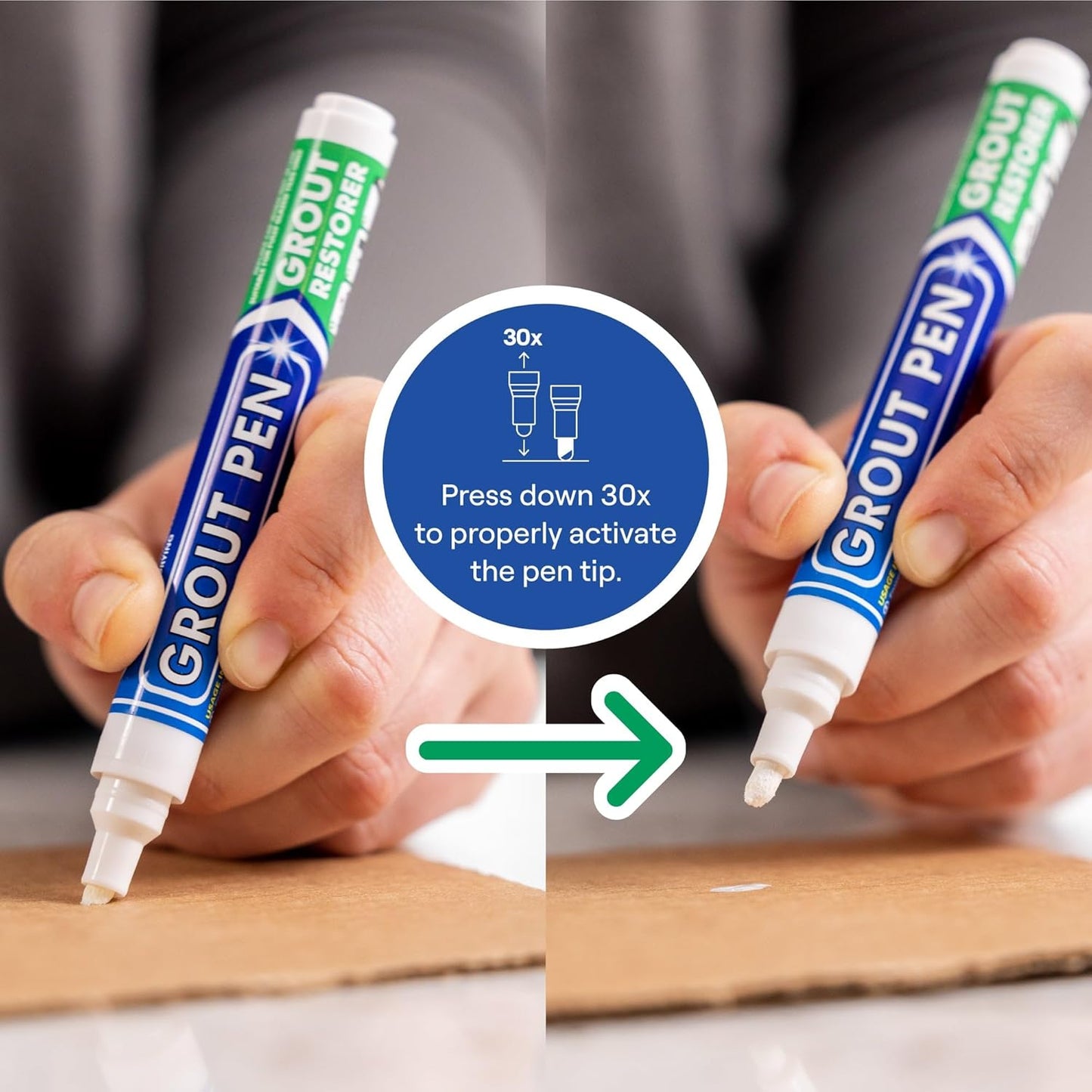 Grout Pen White Tile Grout Paint: Waterproof Grout Paint Pen, Whitener and Grout Sealer Marker for Cleaner Looking Grout Lines - White, Narrow 5mm Tip (7mL) - 3 Pack