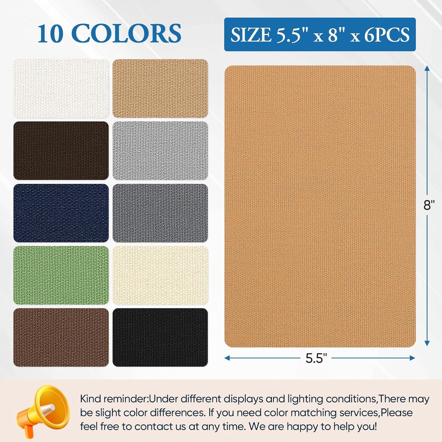 Canvas Patch 5.5 x 8 Inches 6Pcs Self-Adhesive Waterproof Canvas Patch Kit for Repairing Tents,Sofas,Boat Covers,Camping Chair,Awnings,Car Seats.(Light Brown)