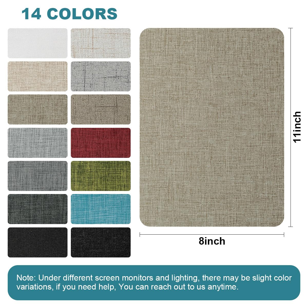 J.CARP 2Pcs Linen Repair Patches, Large Self-Adhesive Fabric Patch for Sofas, Couch, Furniture, Car Seats (8 * 11 inches-2PCS Khaki)