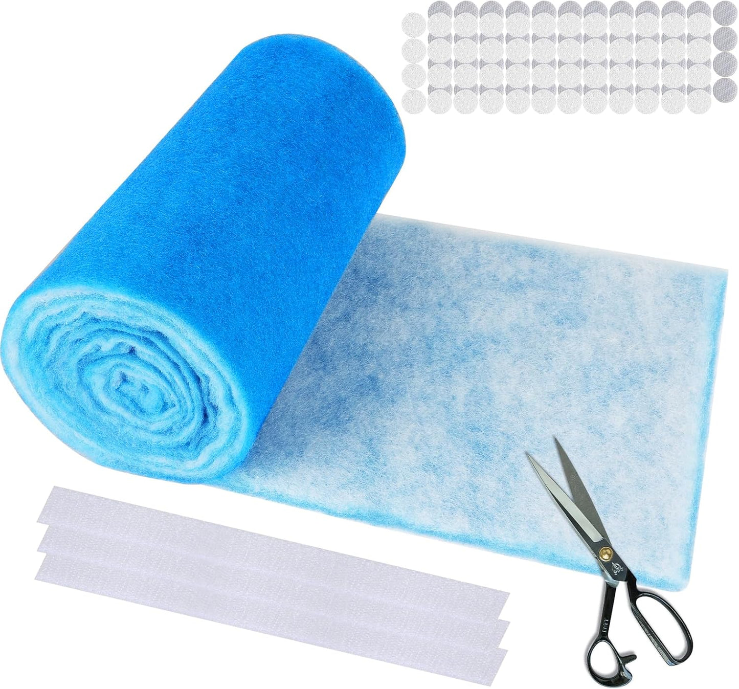 20" x120" Air Vent Filters, Cut to Fit Air Filter (80+ Filters), MERV 8 Triple Vent Filter for Home Floor, Ceiling, RV, HVAC Furnace Vents, With Adhesive Hook Tape and Installation Tape