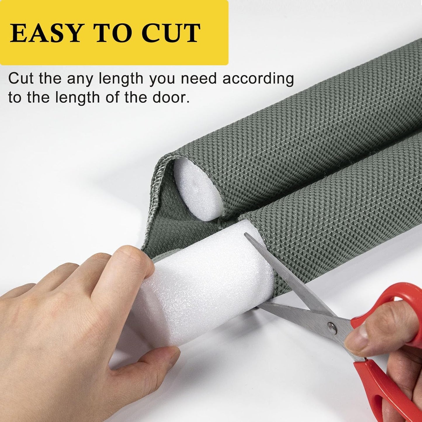 fowong Under Door Draft Stopper 32 Inch Adjustable Draft Stopper for Bottom of Door, Soundproof Window Breeze Blocker, Grey