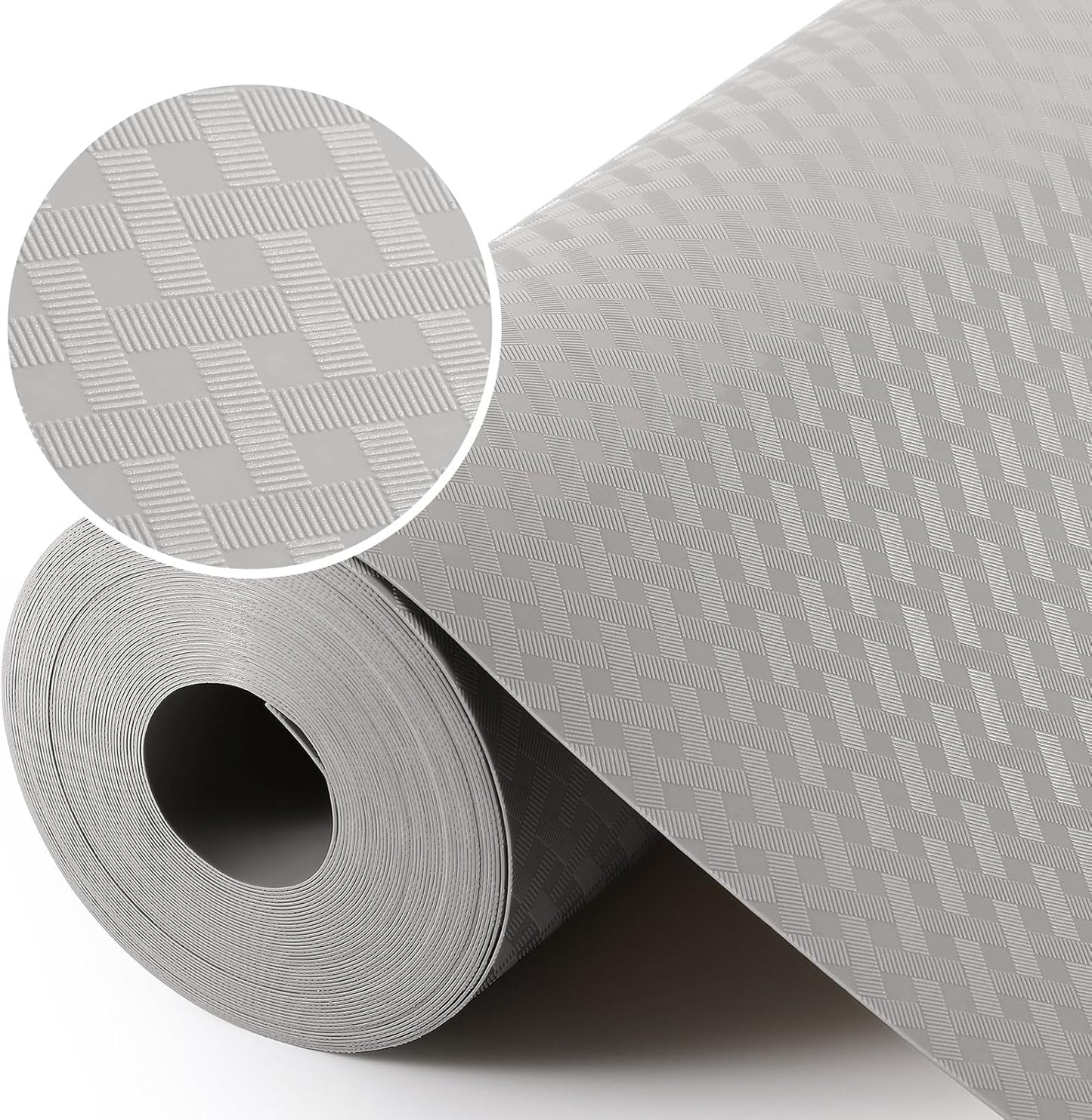 Light Gray Shelf Liners for Kitchen Cabinets Refrigerator Liners Waterproof & Oil-Proof Kitchen Cupboard Liner Drawer Mats EVA Material Non Adhesive Fridge Liner for Shelves 35.4 x 236.2 Inches