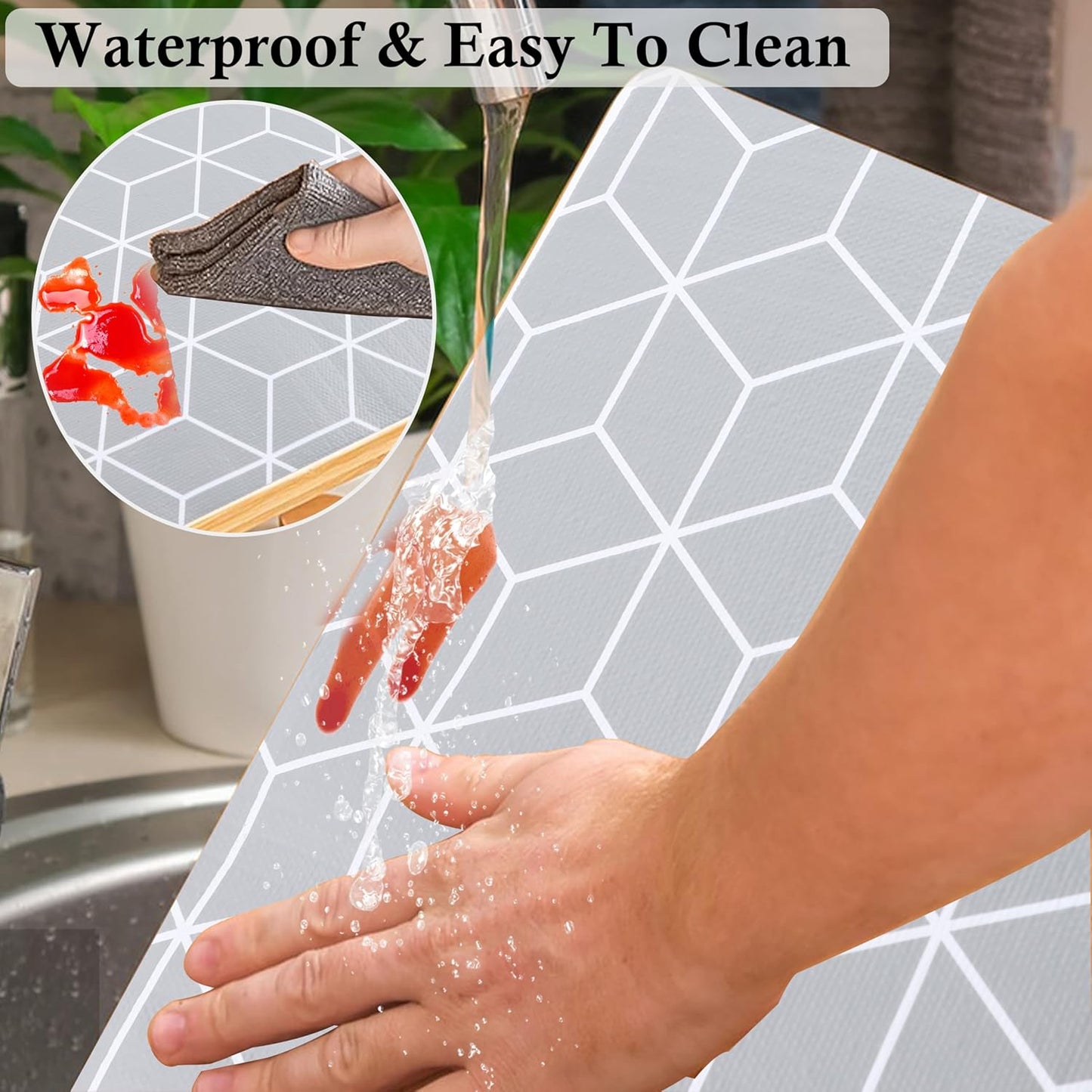 Shelf Liners 18 Inch Wide X 20 Ft Non Adhesive Kitchen Cabinet Drawer Liner Non Slip Water Oil-Proof Strong Grip Pantry Shelves Mat for Bathroom Cupboard Closet Refrigerator