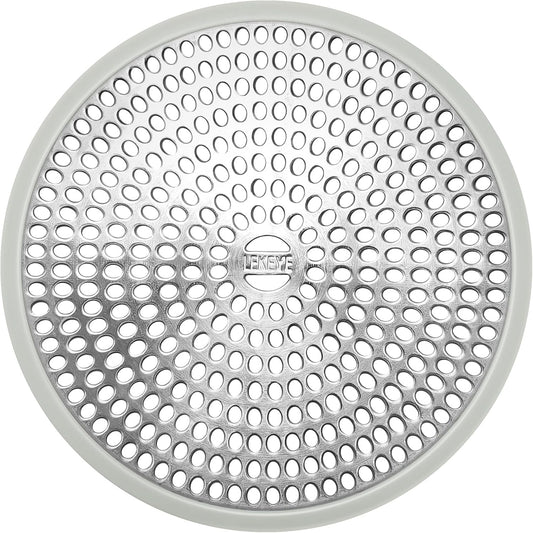 LEKEYE Shower Drain Hair Catcher | Strainer | Shower Stall Drain Cover | Bathroom Drain Protector Stainless Steel and Silicone(Light Gray)