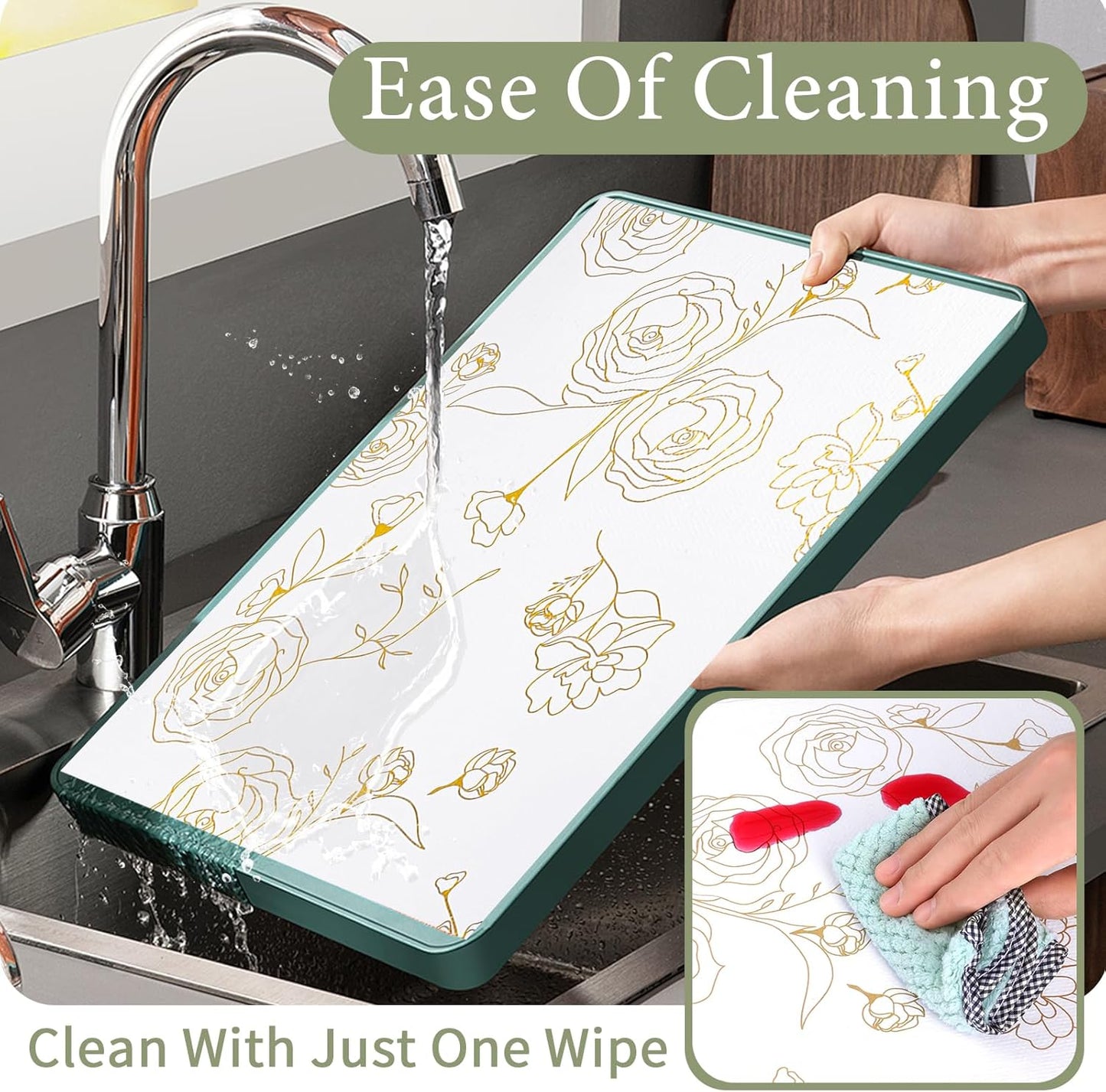 Shelf Liners for Kitchen Cabinets Non Adhesive Drawer Liner 23.6in x 30FT Gold Floral Thickened Shelf Liner Paper Strong Non-Slip Easy to Clean for Tool Box Refrigerator