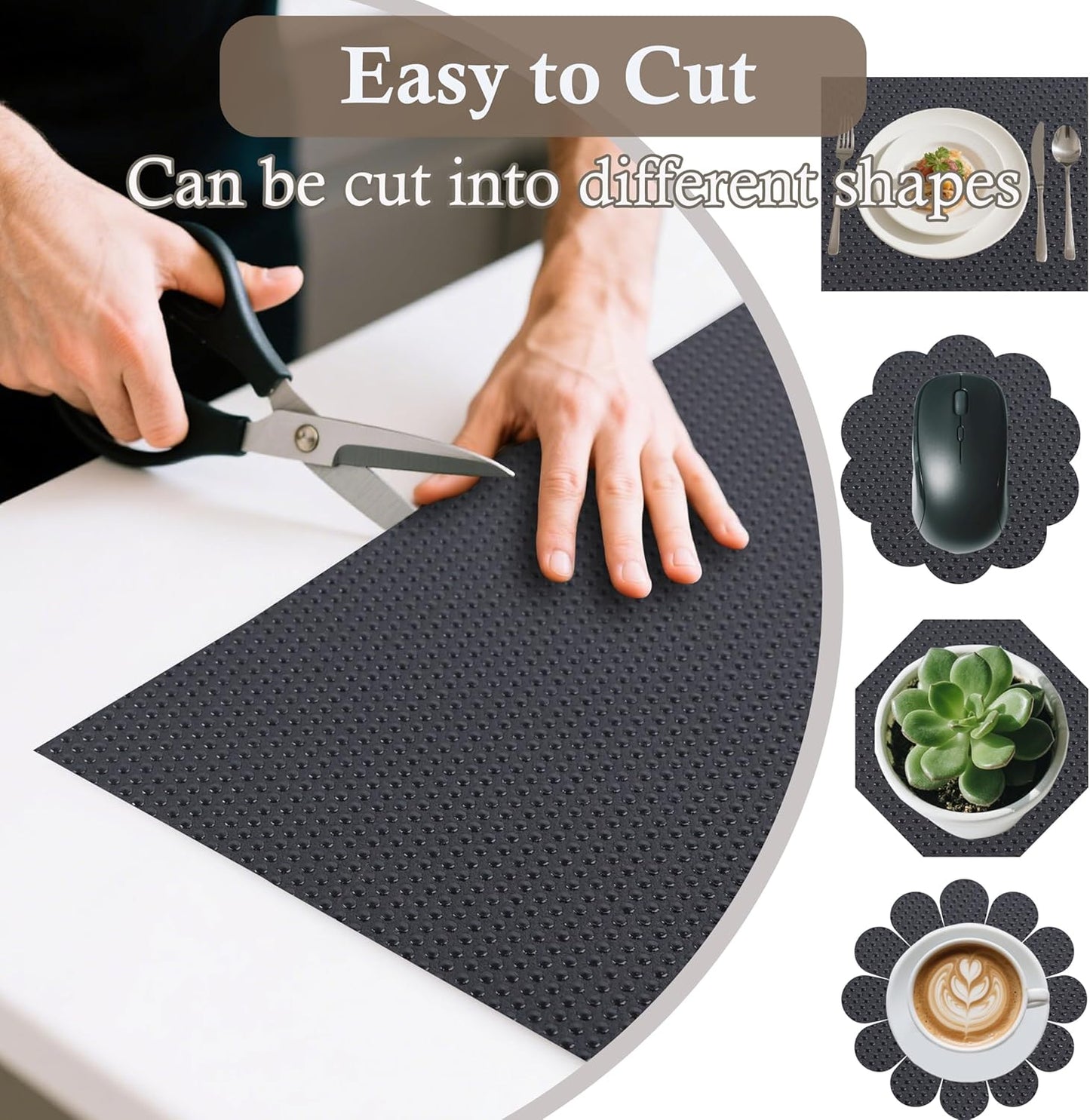 Cabinet Shelf Liner 24 Inch Wide X 20 Ft Non-Slip Kitchen Drawer Liners Waterproof & Oil-Proof Drawer Liners for Cupboard Pantry Non Adhesive Refrigerator Shelf Liner Strong Grip Cabinet Mat (Black)