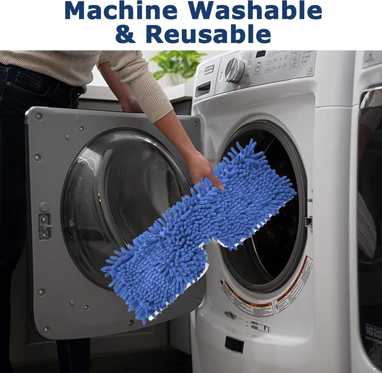 3 Pack Microfiber Mop Head Refills for O-Cedar Dual-Action Flip Mop, Reusable Chenille & Microfiber Pads for Dry and Wet Use, Compatible with Hardwood and Multi-Surface Floors