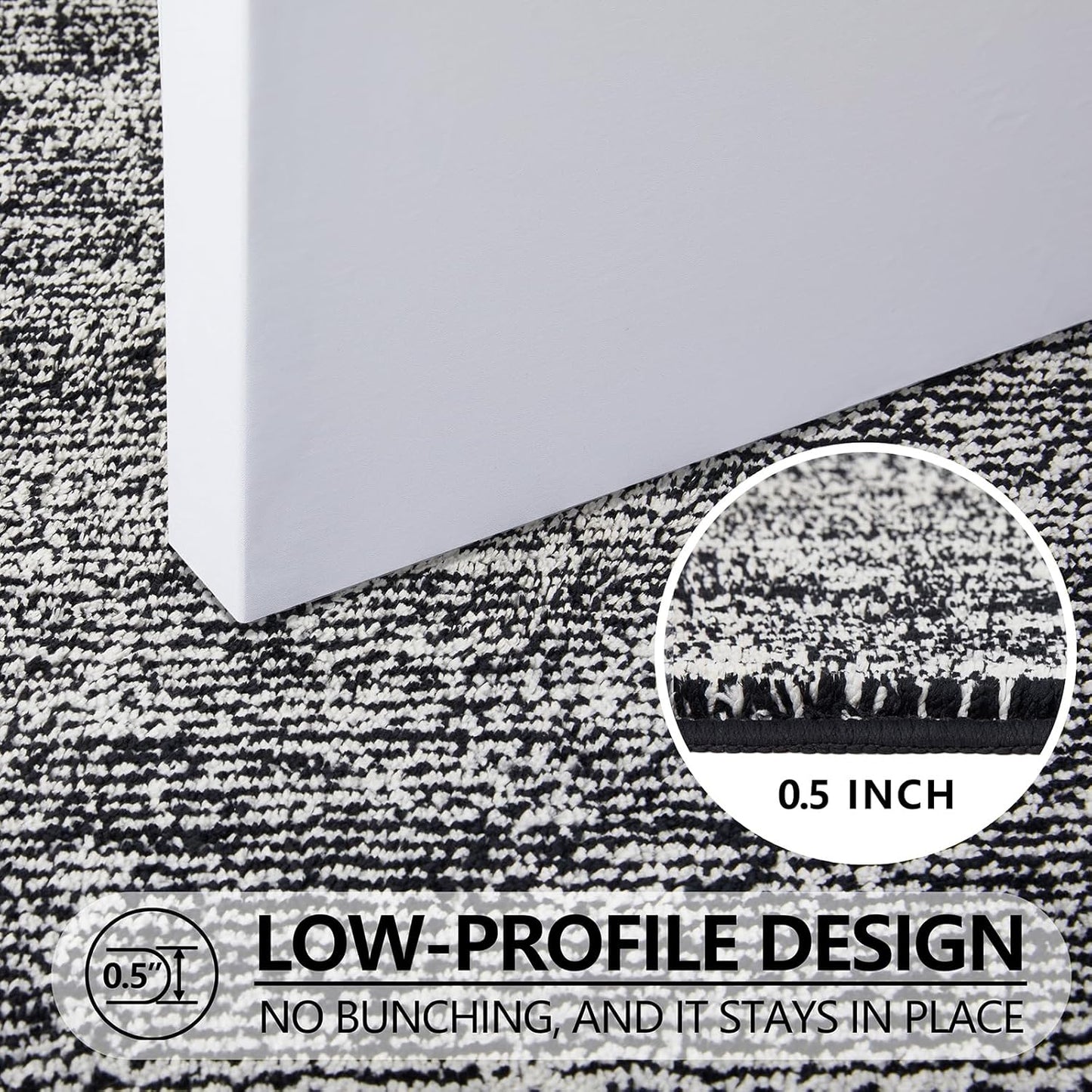 REFETONE Indoor Doormat, Front Door Mat 32"x40" Absorbent Rubber Backing Non Slip Back Door Mats, Washable Low-Profile Inside Floor Mat Door Rugs for Entryway, Resist Dirt Mud Mat for Dogs, Black