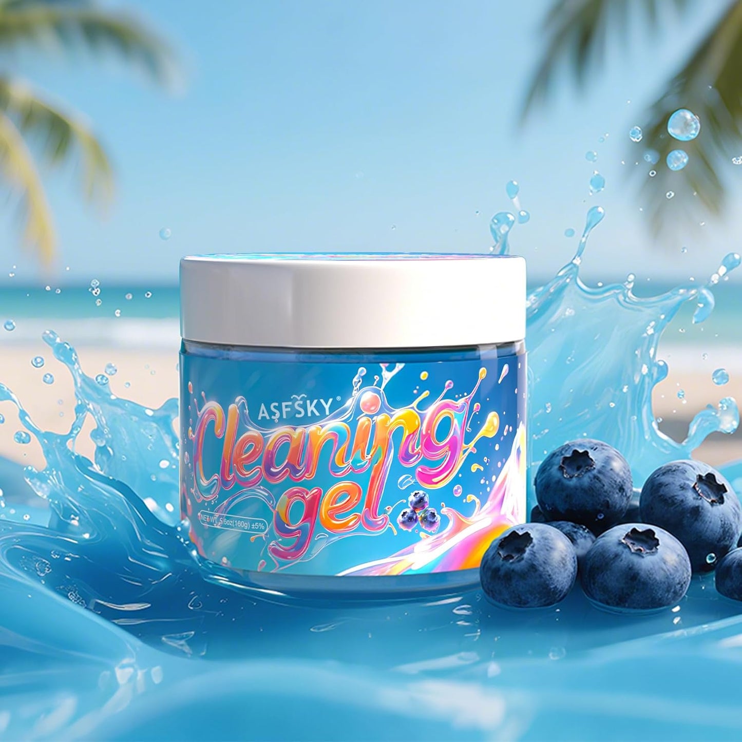 ASFSKY Car Cleaning Gel (Blue,Blueberry) Cleaning Putty Universal Dust Cleaning Car Interior Cleaner Keyboard Dust Remover Car Slime Gifts for Men Women Girl（1 Pack）