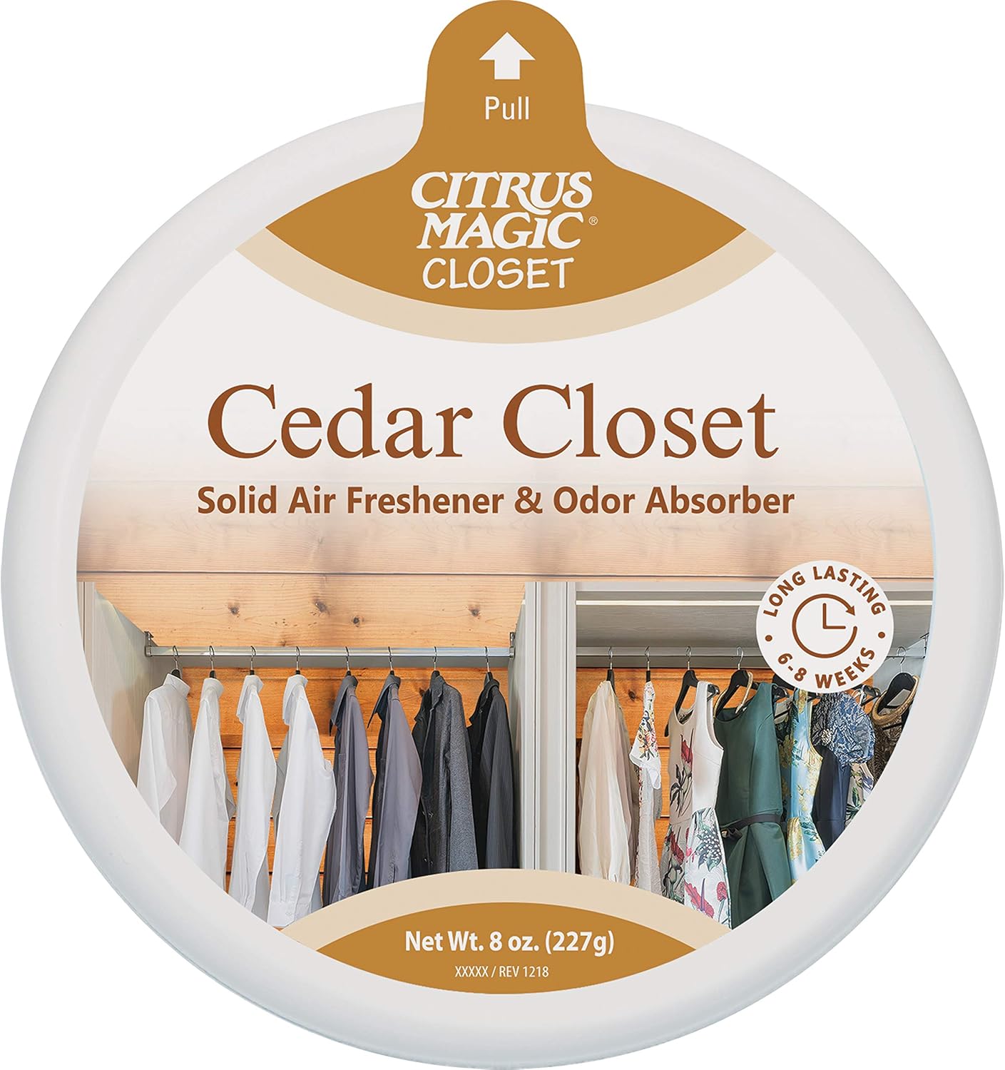 Citrus Magic For Closets Odor Absorbing Solid Air Freshener, Cedar Closet, 8-Ounce, Pack of 1 (616000000)