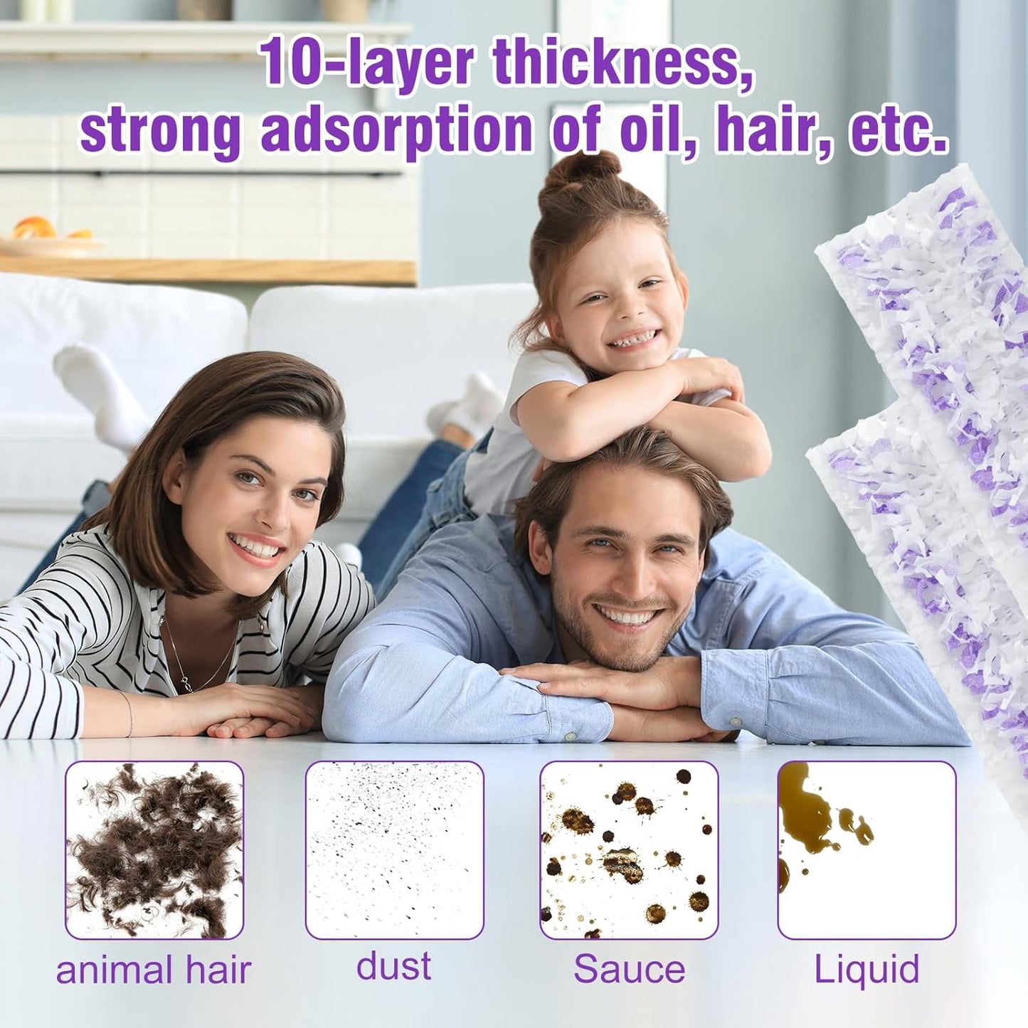 60 Pack Disposable Power Mop Refills Pads Compatible with Swiffer Power Mop,Spray Wet Pads Refill,Disposable Spray Mopping Pads Refills for Multi-Surface Floor Cleaning