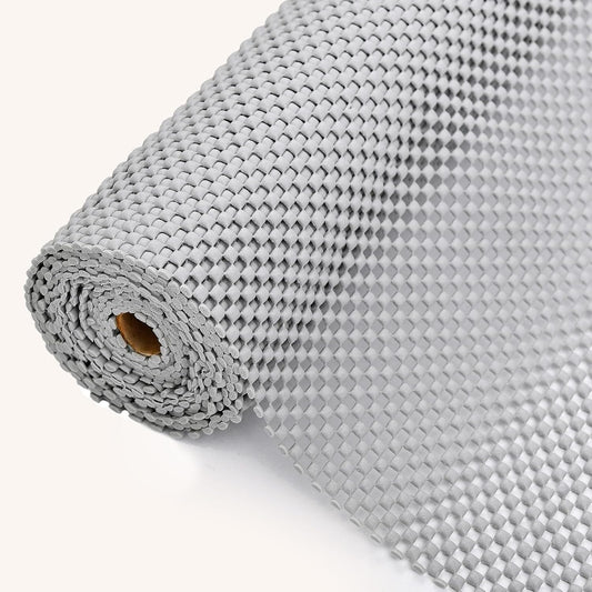 Shelf Liners for Kitchen Cabinets Non Adhesive Shelf Liner Paper Non-Slip Thickened Drawer Liner Easy to Clean for Tool Box Refrigerator Grey 11.8 x 118 in