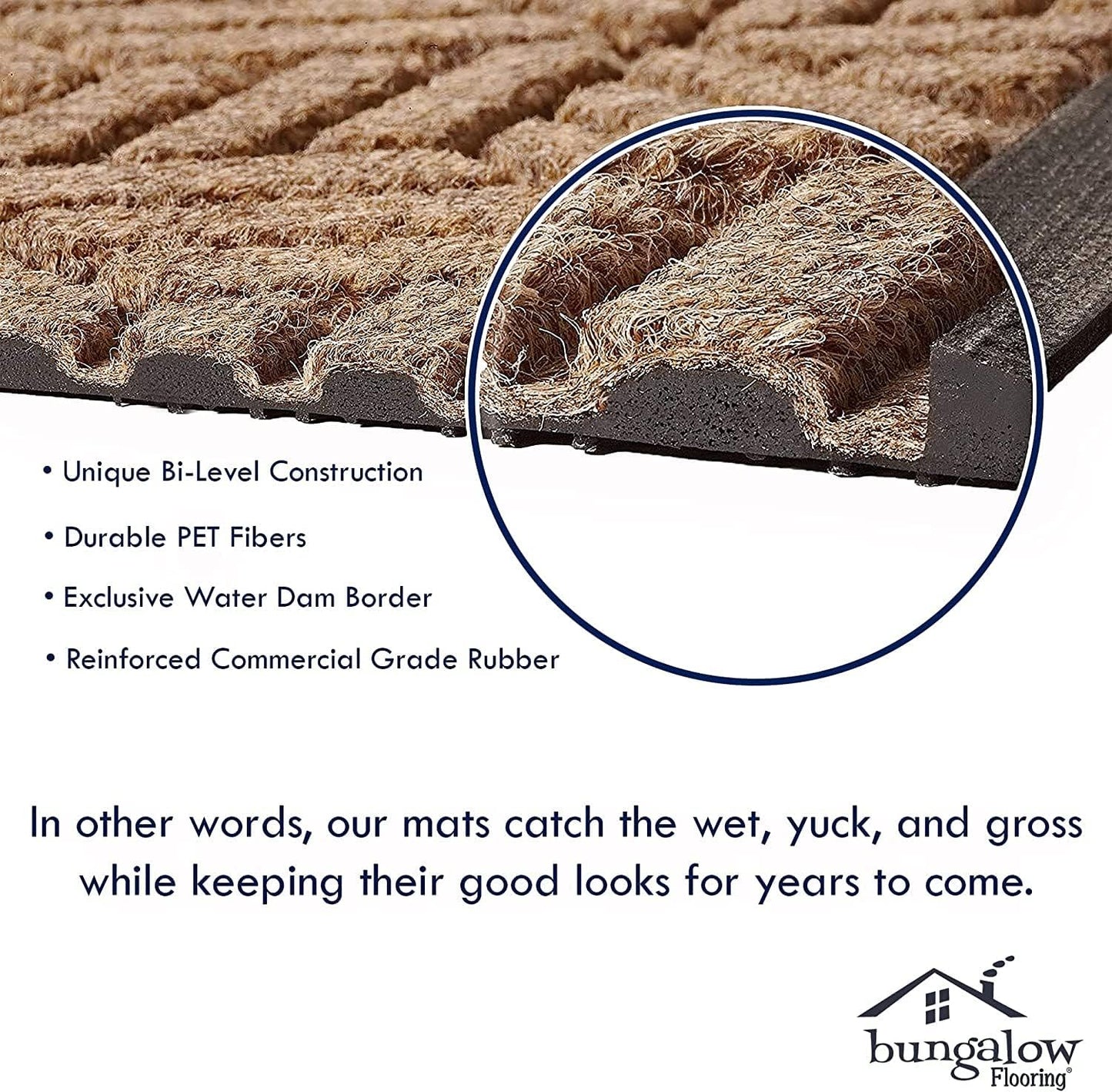 WaterHog Heavy Duty Doorway Mat, 3' x 5', Made in USA, Durable & Skid-Resistant Entryway Mat, Water-Trapping, Indoor/Outdoor Decorative Floor Covering, Cordova Collection, Evergreen