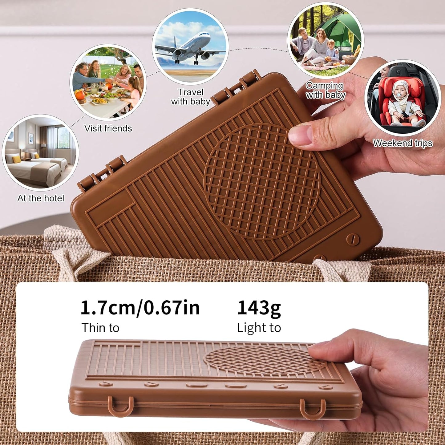 Baby Bottle Drying Rack，Travel Baby Bottle Drying Rack Set, Cleaner Kit with Silicone Bottle Brush,Straw Brush, Suitable for Home use or Traveling with Babies (Coffee Color)