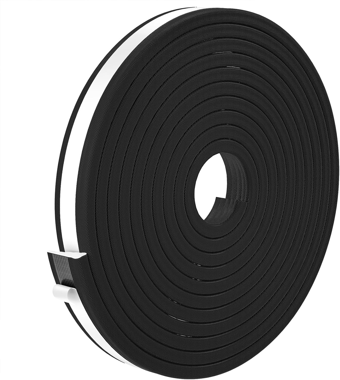 QDiShi 118" Wedge-Shape Weather Stripping Door Seal Weatherproof Foam Seals Self Adhesive Insulation Anti-Collision Strip Soundproofing Frame Insulation Tape Fits 0.13-0.31" Gaps(Black)