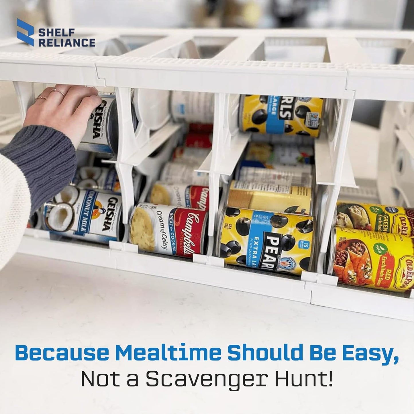 Shelf Reliance Cansolidator Pantry - 1-Pack Can Organizer for Pantry, Stackable Soda Can Storage for Kitchen, Holds 40 Cans of Food or Soda