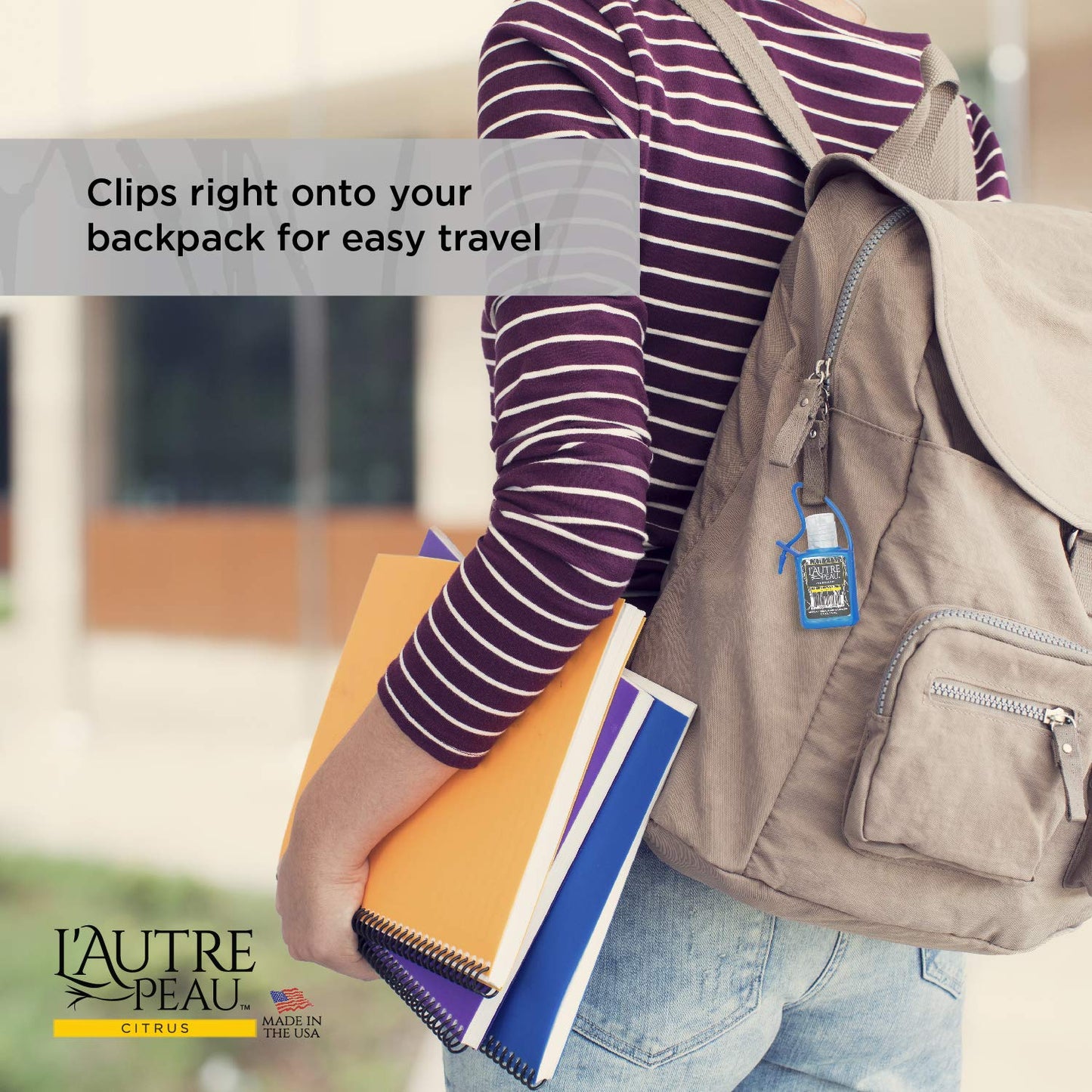 L'AUTRE PEAU Advanced Hand Sanitizer Gel with Aloe Vera, Citrus Scented 0.5 Fl Oz Jelly Wrap Travel Size Multi Pack – Flip Cap Bottles (10pc)