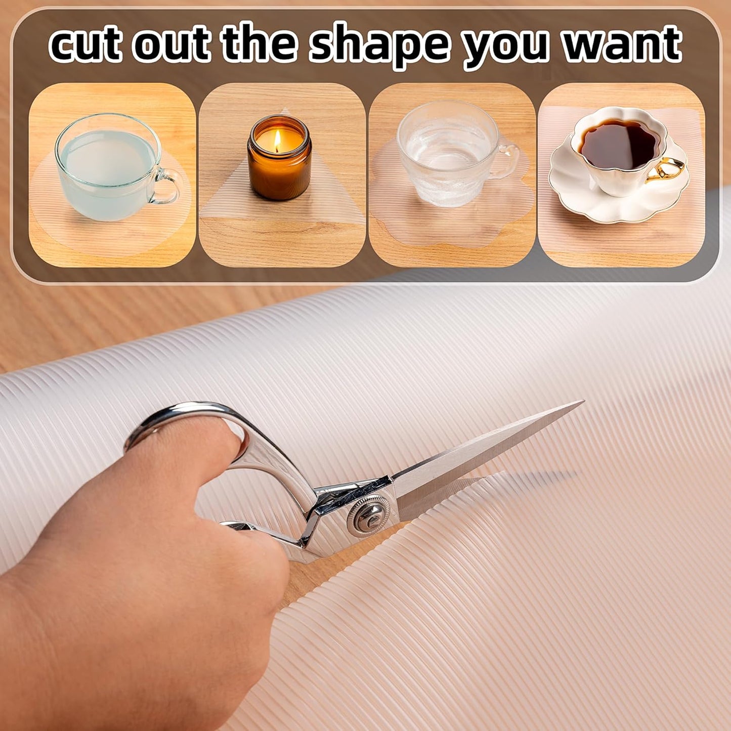 Shelf Liners for Kitchen Cabinets Non-Adhesive & Washable,Non Slip Cabinet Liners for Shelves Waterproof & Oil Proof,Clear Plastic Drawer Liner,Easy to Cut 12 Inches x 20 FT x 4 Rolls CP-12204