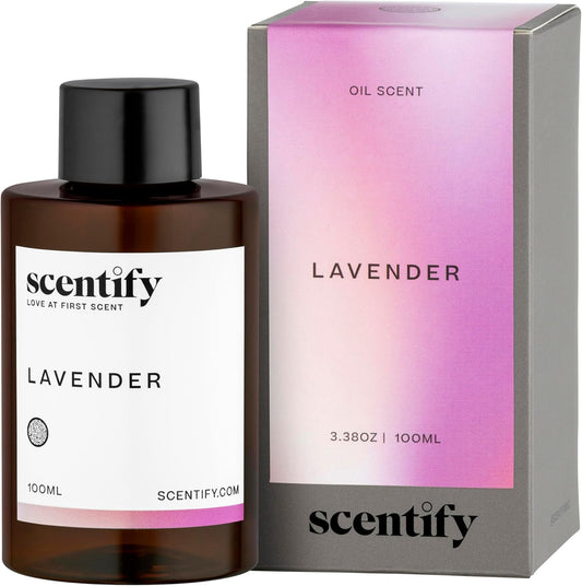 Scentify Lavender Musk Aroma Oil Refill Scent for Oil Diffusers - Bergamot, Vanilla, Cedarwood Scents - Luxurious Relaxing Aromatherapy Diffuser Fragrance 100ml, 3.38 oz