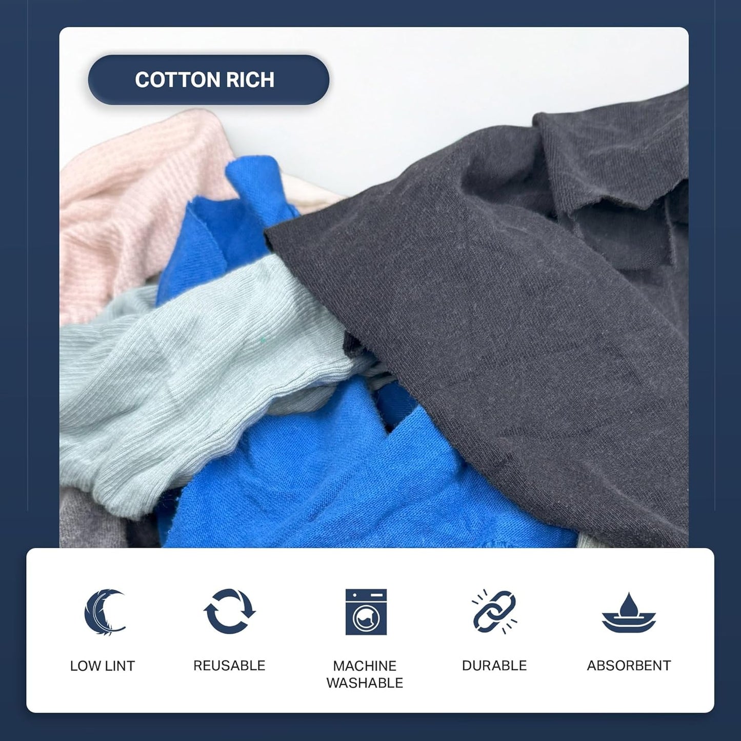 Angel-in-Armor Colored T-Shirt Rags – 25lb Bulk Box of Recycled Cotton Knit Shop Rags – Low Lint Cleaning Cloths for Mechanics, Oil Changes, Industrial and Commercial Use