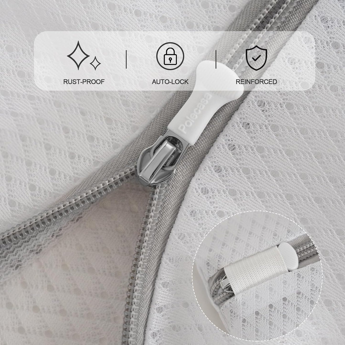 Polecasa 3Pcs 9 x 12 Inches Extra Durable 125g Diamond Mesh Laundry Bags with Sturdy Zipper for Delicates, Protect Clothes in Washing Machine, Laundry Room Essentials for College, Dorm (3 Small)