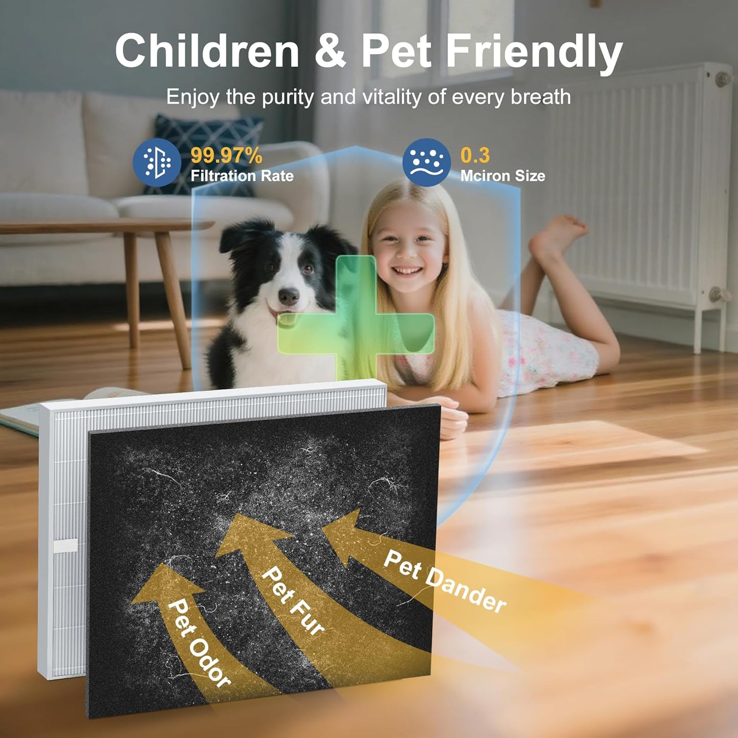 AP-1512HH Filter Replacement for Coway Airmega AP-1512HH and Airmega 200M Air Purifiers, 2 HEPA and 6 Carbon Filters Set, Compared to Part # 3304899