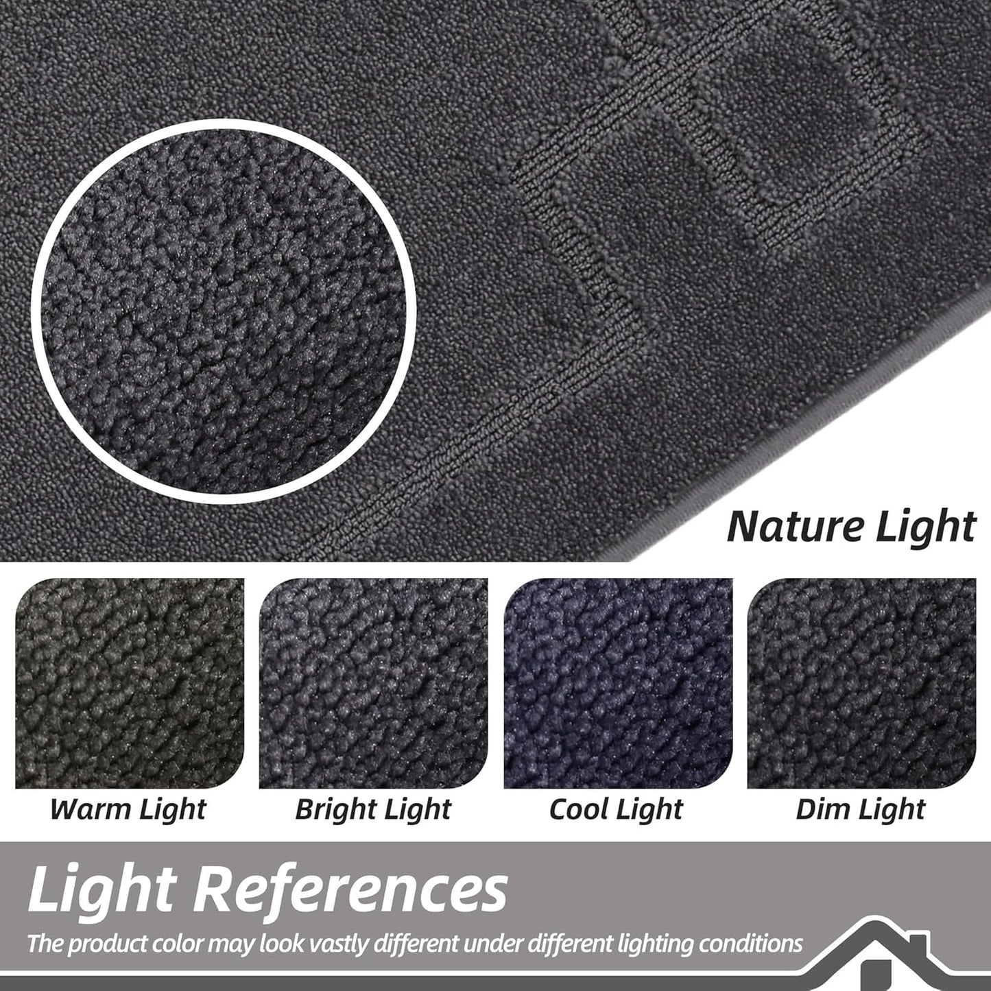 BEQHAUSE Door Mat 36" x 60", Non-Slip Door Mats Indoor Entryway Rugs Washable Low-Profile Absorbent and Stain Resist Floor Mats, Dog Door Mat for Front Back Door, Muddy Wet Shoes & Paws, Dark Grey