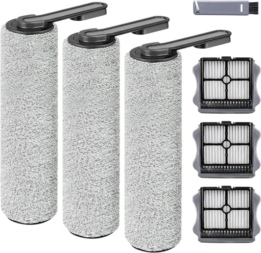 Roller Brush and Filters Replacement Compatible with Tineco Floor ONE S5/Floor One S5 Pro Cordless Vacuum Cleaner,(Not for Other S5 Series Models)3 Brushes Roller,3Filters