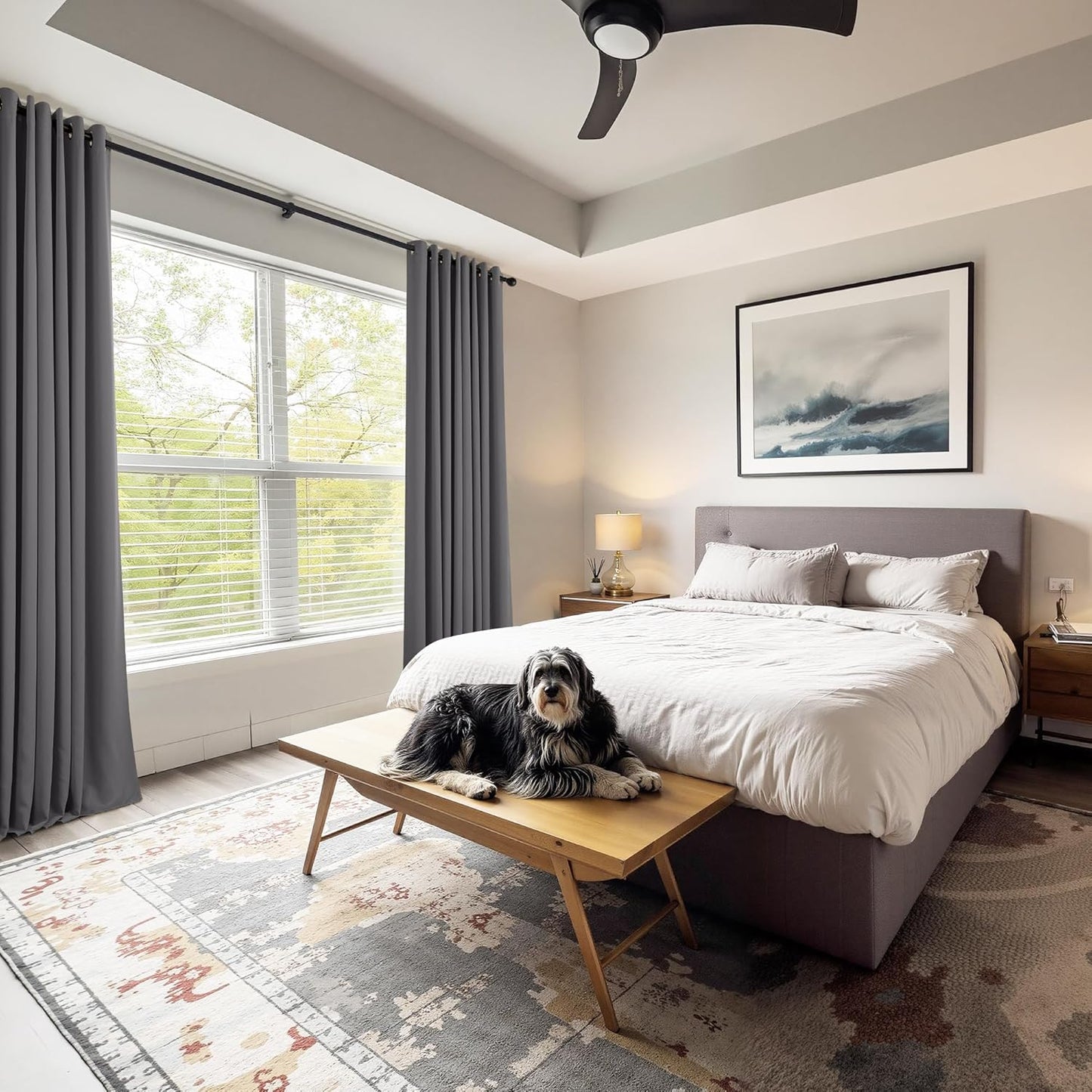 PONY DANCE Blackout Curtains for Bedroom 72 Inch Length 2 Panels Set, Privacy Thermal Insulated Room Darkening Grommet Drapes for Living Room Window, W34 x L72 Inch, Grey