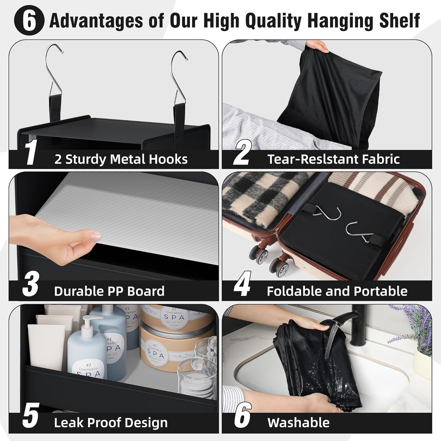 GRANNY SAYS 4-Shelf Hanging Organizer, Wall Mount, Fabric, 1-Pack