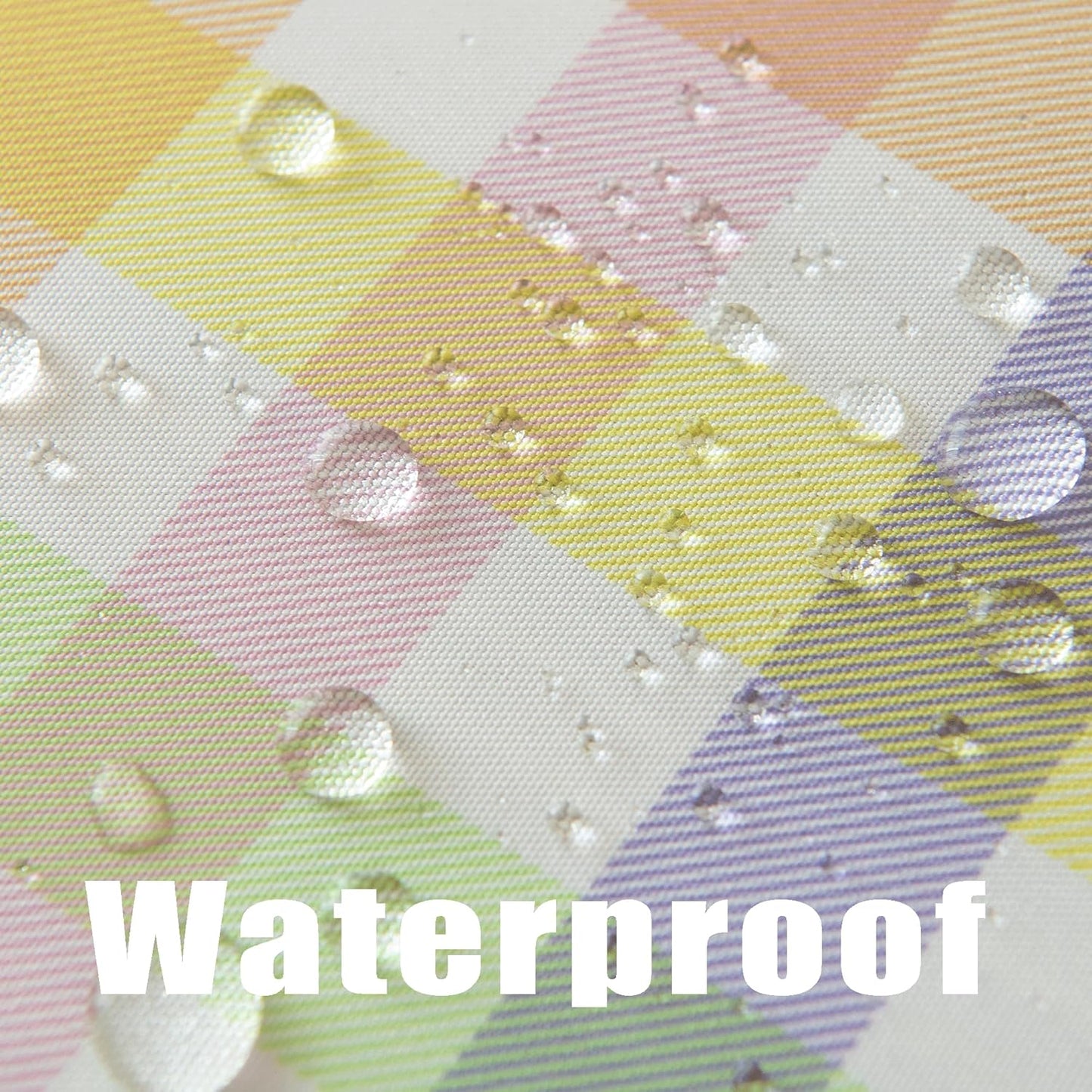 Waterproof Plaid Easter Tablecloth Fabric - Spring Square 58x58 Inch Classic Gingham Checker Holiday Table Cloth for Indoor Outdoor Use - Table Cover for Picnics, BBQs, and Parties