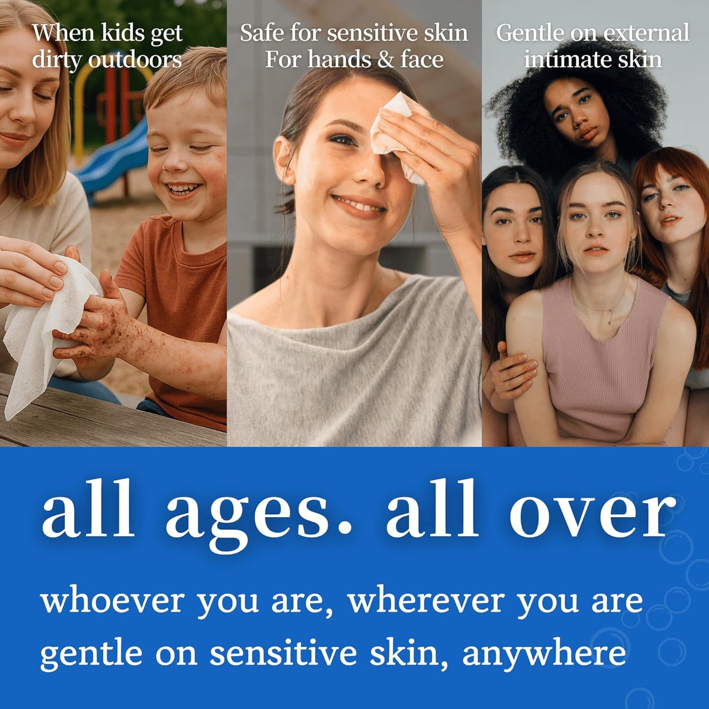 Mini Travel Wipes - 100% Water - Individually Wrapped - For Hand, Face & Body - Unscented Wet Wipes for Adults & Kids, Baby with Sensitive Skin - Feminine Wipes for Women, On the Go Essentials, 110 ct