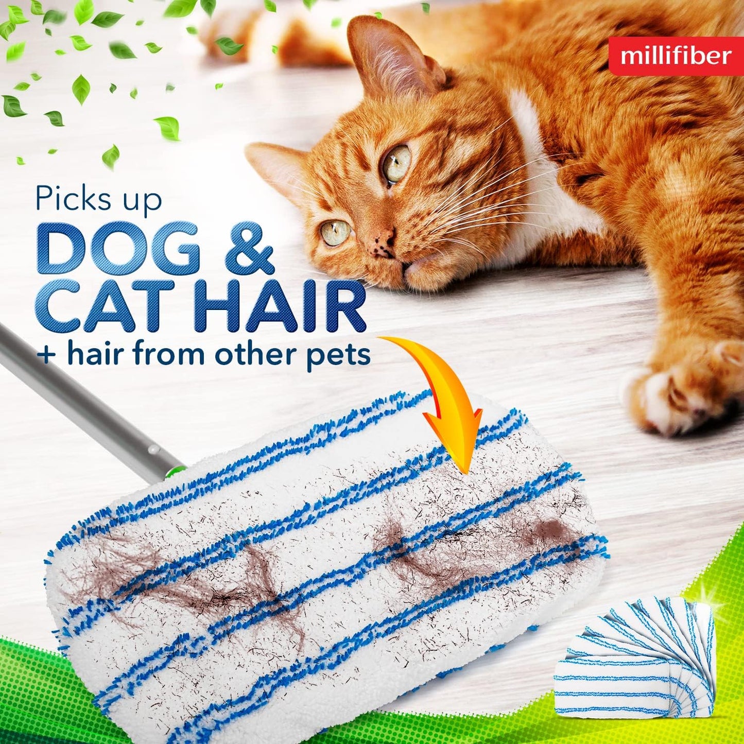 Microfiber Reusable Mop Pads Compatible with Swiffer Sweeper (4-Pack) Washable Mop Pads for Wet & Dry Use (Handle is Not Included)