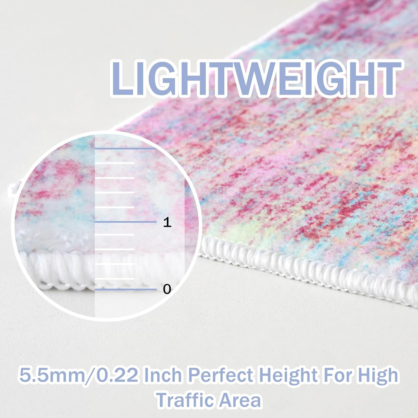 IOHOUZE Abstract Area Rugs 8x10 Ft Washable Large Rugs for Living Room, Non Slip Dining Room Rug, Printed Faux Wool Rugs for Bedroom, Floor Carpet for Office Nursery Playroom, Pink Teal