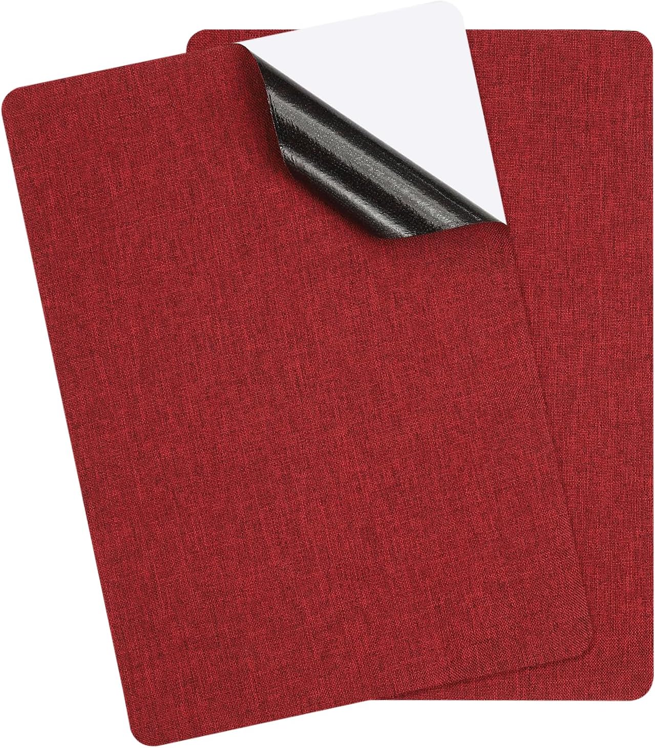 PATIKIL 8x11 Inch Linen Repair Patches, 2Pcs Self-Adhesive Fabric Patch for Sofas Tote Bags Furniture Car Seats Clothes Tents, Red