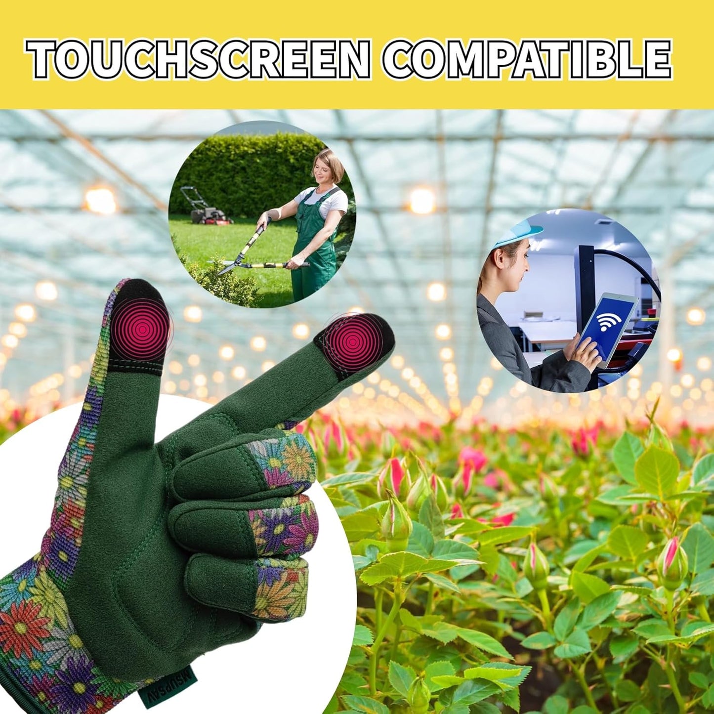 Thorn Proof&Puncture Resistant Gardening Gloves with Grip,Garden Gloves for Women, Leather Work Gloves,Gifts