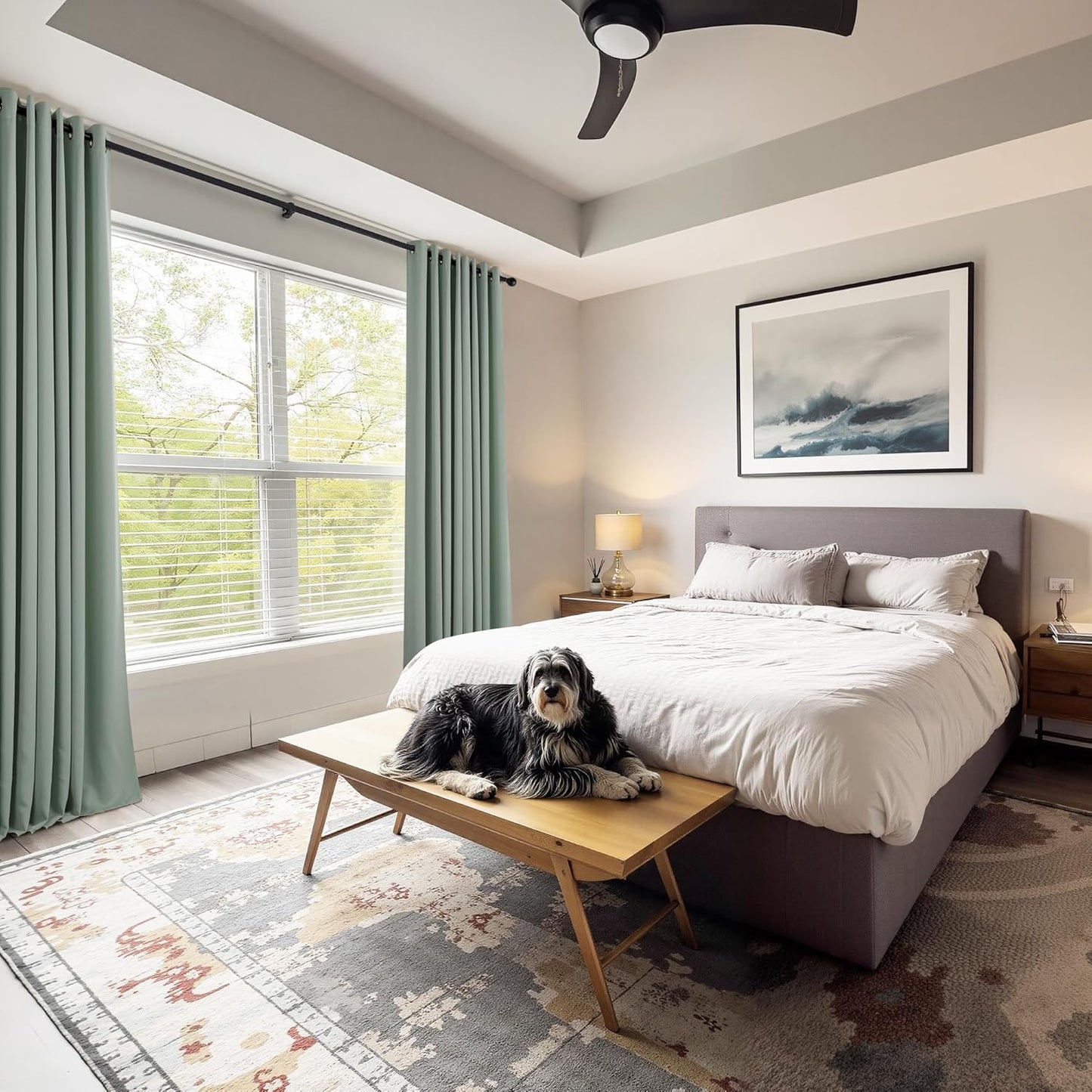 PONY DANCE Sage Green Curtains 94 Inches Long for Big Window, Extra Long Light Green Curtains for High Ceiling Living Room, Thermal Insulated Solid Drapes for Bedroom, 2 Panels