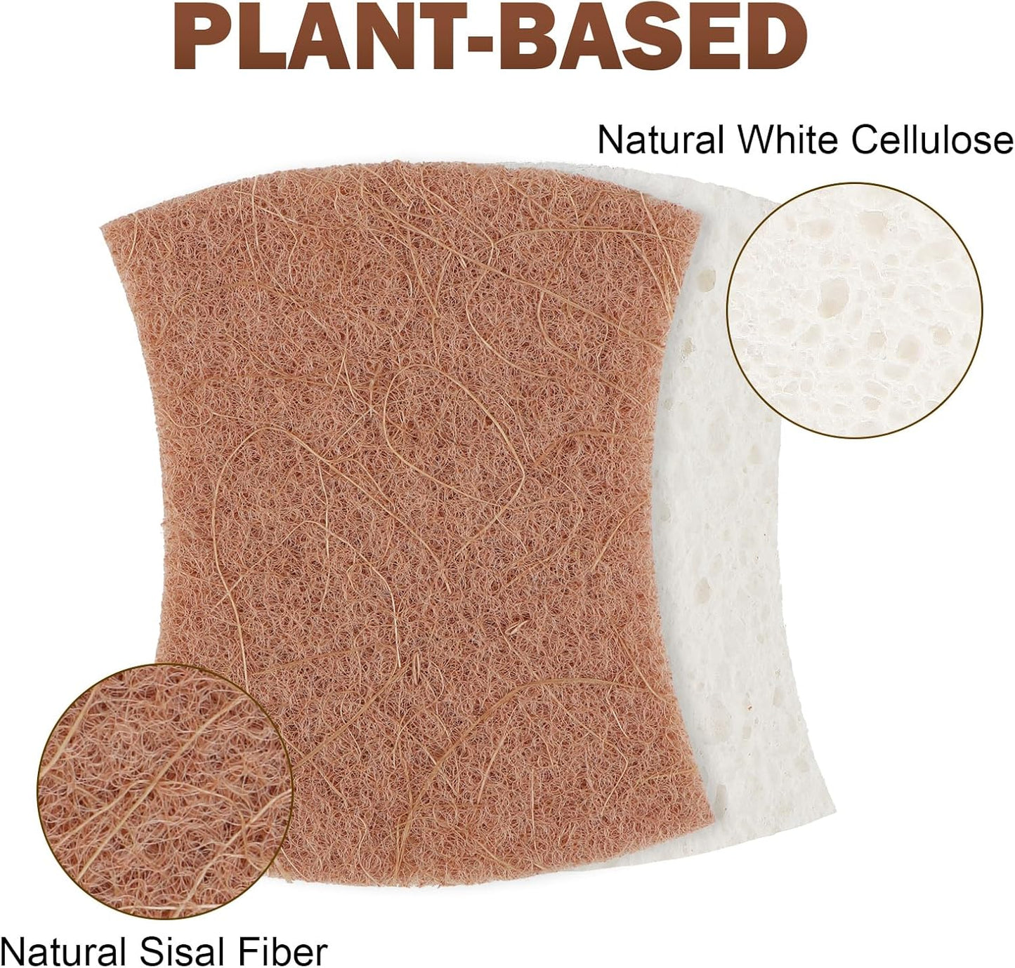 Orighty Non-Scratch Scrub Sponge, 24-Pack, Cellulose Kitchen Scrubber Sponges, Ideal for Kitchen Cleaning, Non-Stick Cookware, Washing Dishes, Bathroom, and Household