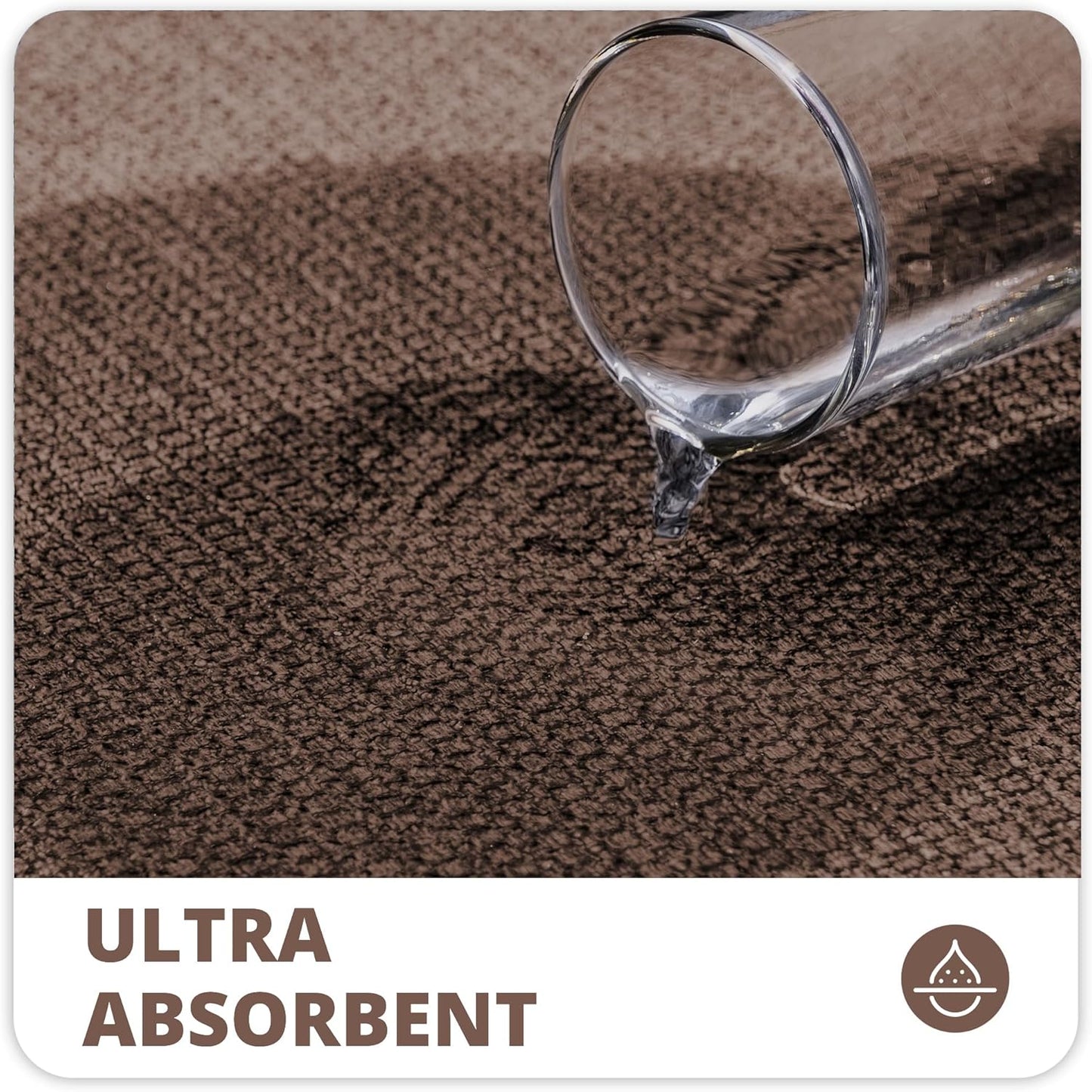 Bath Mat,Ultra Thin Bathroom Rugs,Rubber Bath Mats for Bathroom,No Slip Bath Rugs,Quick Dry,Machine Washable,Low Pile,Absorbent,Shower Outside,Sink,Home Decor Accessories.Brown,2'x3'(24x36inch)