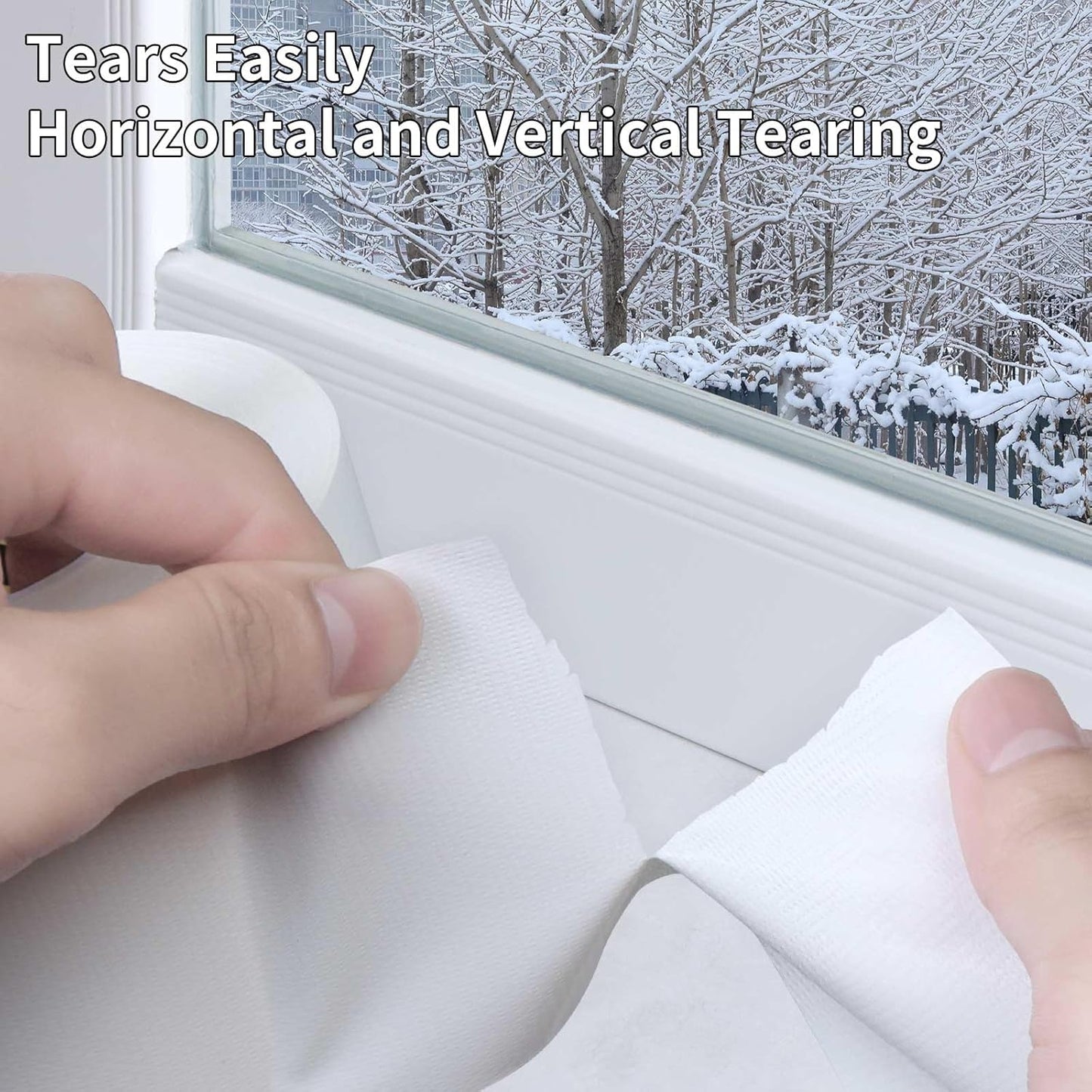 Duct Tape Heavy Duty Single Sided, Strong Adhesive High Strength, Waterproof Mesh Tape for Indoor and Outdoor Repairing Sealing Bonding, Easy Use Hand Tearable, 1.57 Inch x 33 Feet, White