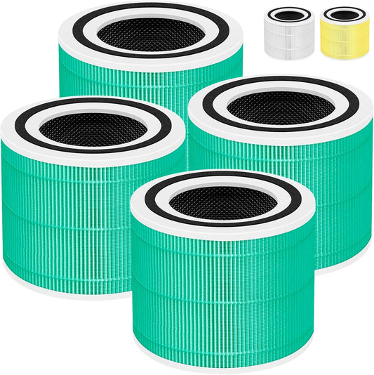 240 True HEPA Toxin Absorber Replacement Filter 14 for Puro 240 Air Purifier,3-in-1 High-Efficiency HP-14 with Activated Carbon Filter,4 Pack,Green