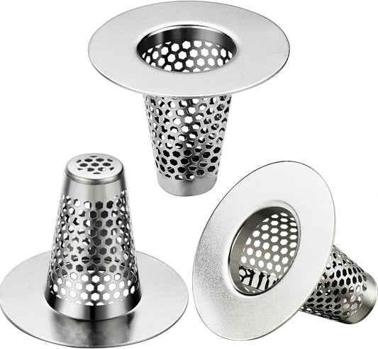 Bathroom Sink Drain Strainers for 1.1"-1.6" Depth Than 1.6" Drain Hole Catcher for Laundry, Utility, RV Sink.Small Conical Bathroom Sink Strainer Basket (0.94 inch Mouth Wide,3 Pcs)