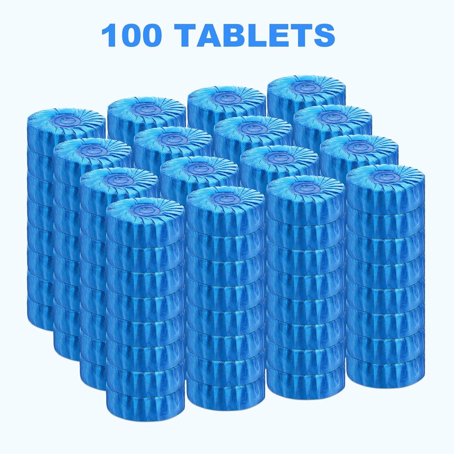 CHMI 100 Pack Toilet Bowl Cleaner Tablets, Long-lasting Bathroom Toilet Tank Cleaner.(Blue)