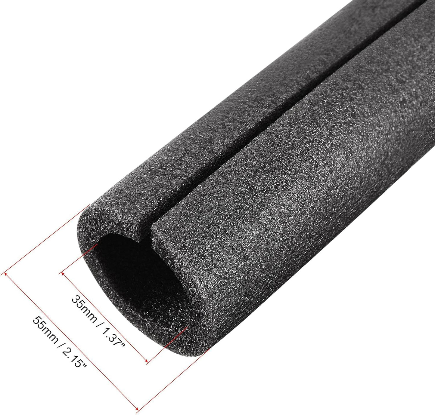 uxcell Foam Tube 1.64 Ft Length 1.37in ID 2.15in OD Hollow Pipe Cover for Protecting Pipes and Heat Preservation Black 4 Pack