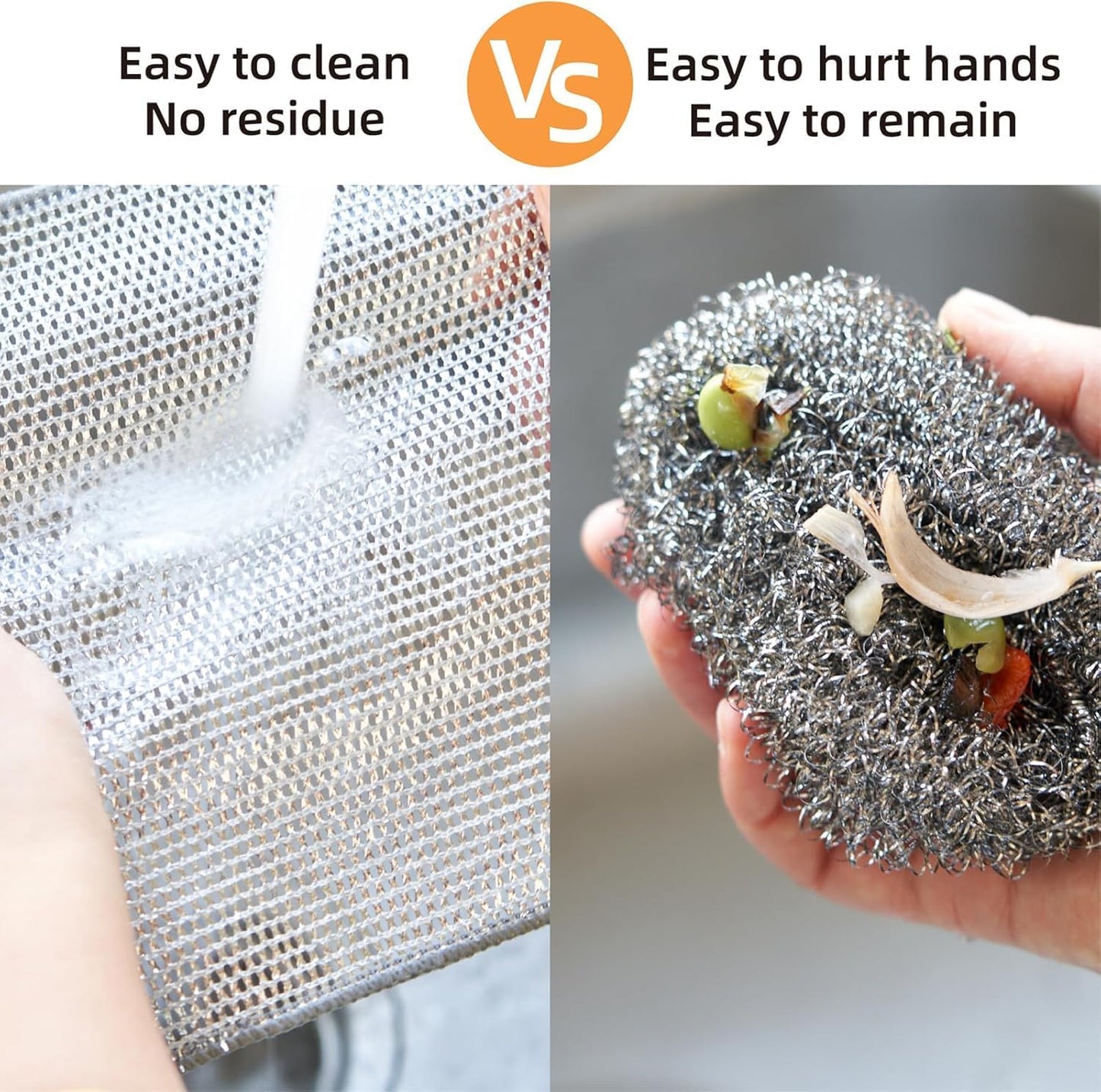 Multipurpose Wire Miracle Cleaning Cloths, Magnifying Wire Dishwashing Rags for Wet and Dry Mesh Microfiber Cleaning Cloth for Metal, Kitchen, Dishes