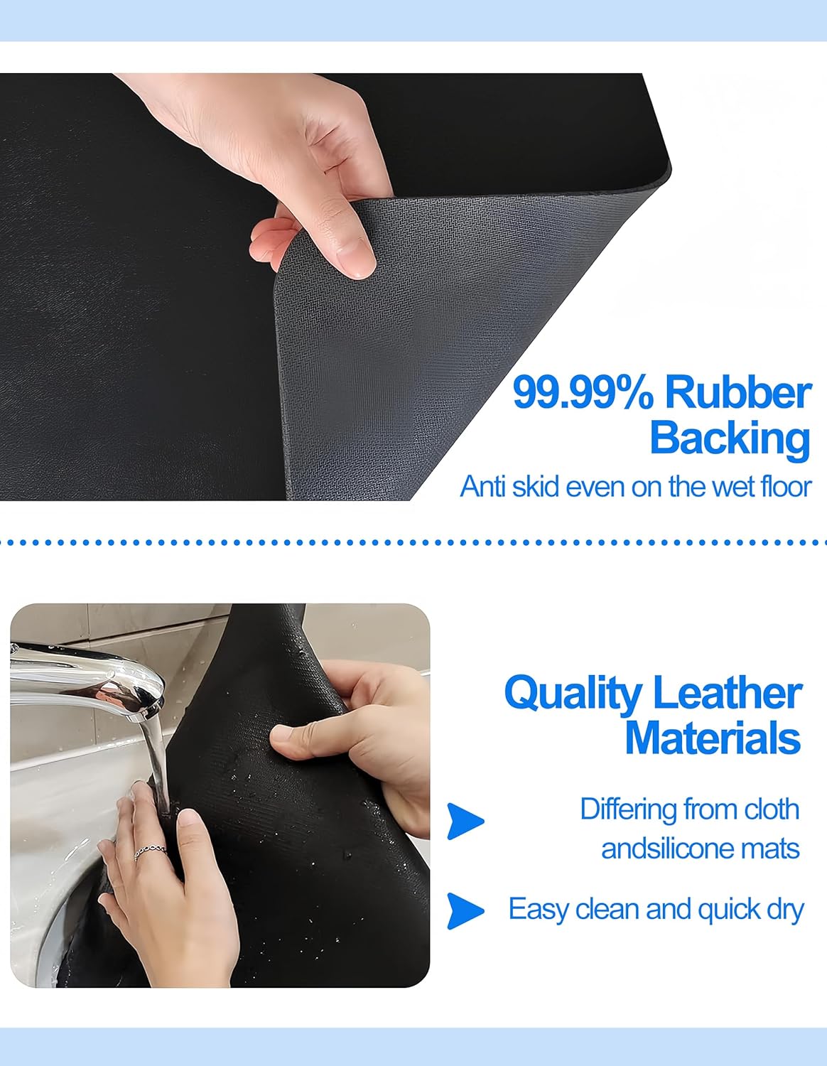 Dish Drying Mat for Kitchen Counter, 12"x19" Dish Drying Pad with Non-slip Rubber Backed, Hide Stain Anti Absorbent for Kitchen Counter, Drying Mat for Coffee Machine Dish Rack (Black)