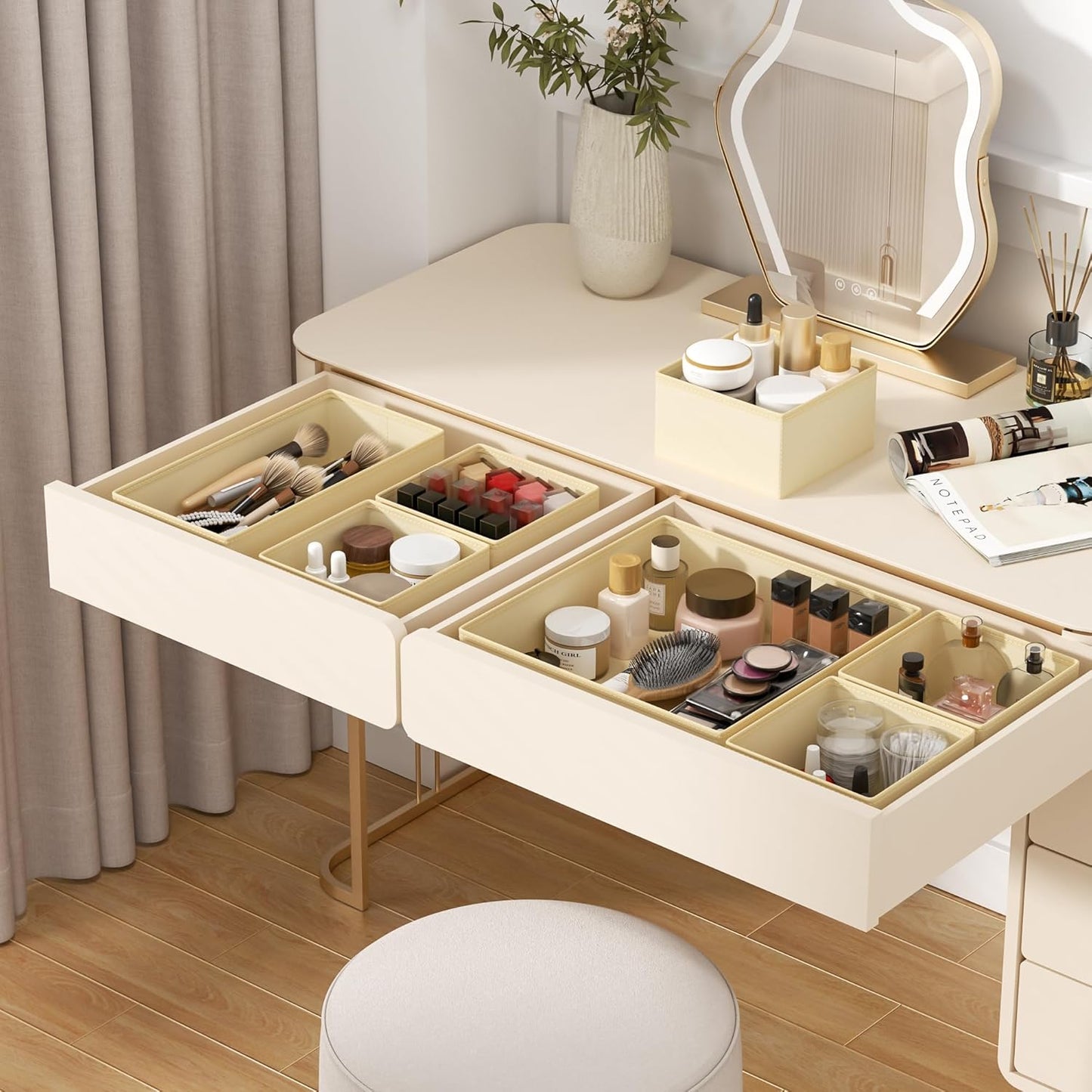 DIMJ Drawer Organizer Clothes - 18 Pack Baby Dresser Organizer for Nursery, Foldable Drawer Organizer Bins for Closet Bedroom Organization, Fabric Clothes Storage Dividers for Underwears, Socks, Bras