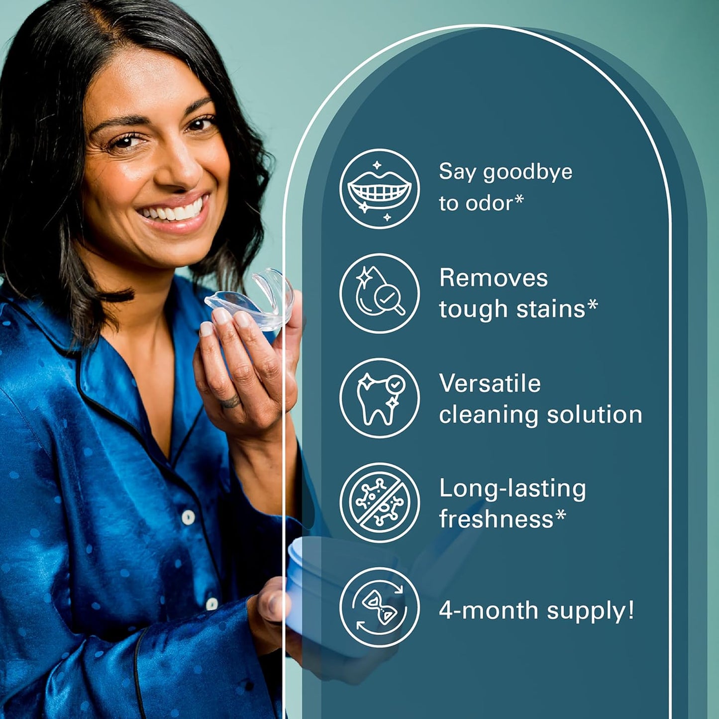 Coffee and Tea Retainer Cleaner Tablets, Removes Odors, Stains, and Plaque, 4-Month Supply, Denture Cleanser for Caffeine Enthusiasts, 120 Tablets by M3 Naturals